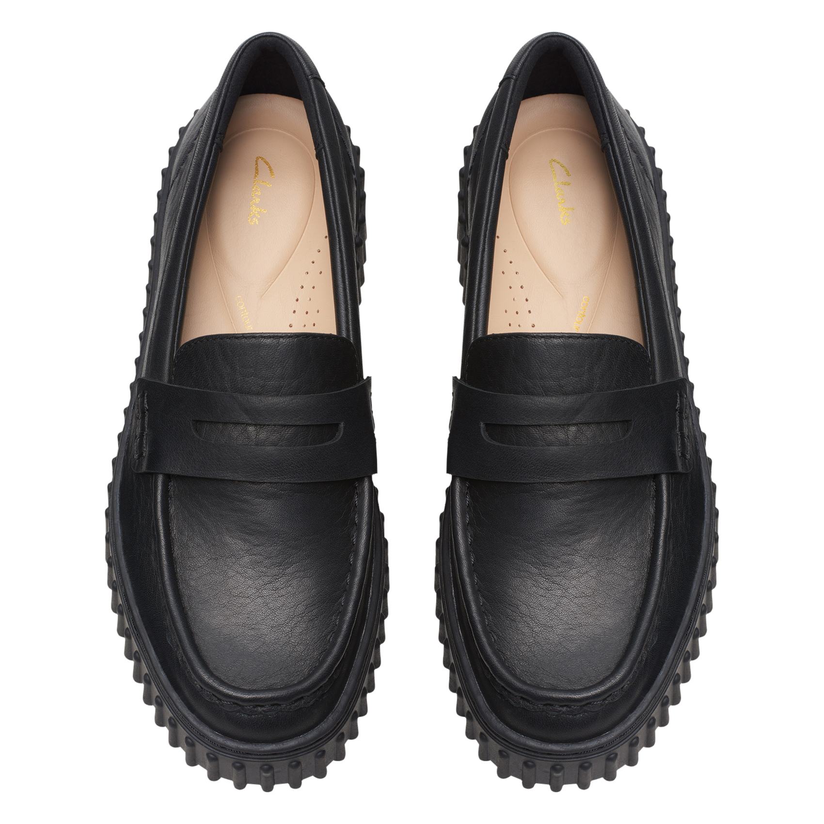 Mocassins compensées en cuir CLARKS Noir