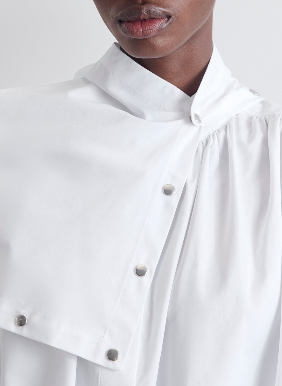 Einfarbiges, weit geschnittenes Hemd mit Button-down-Kragen IRO Weiss