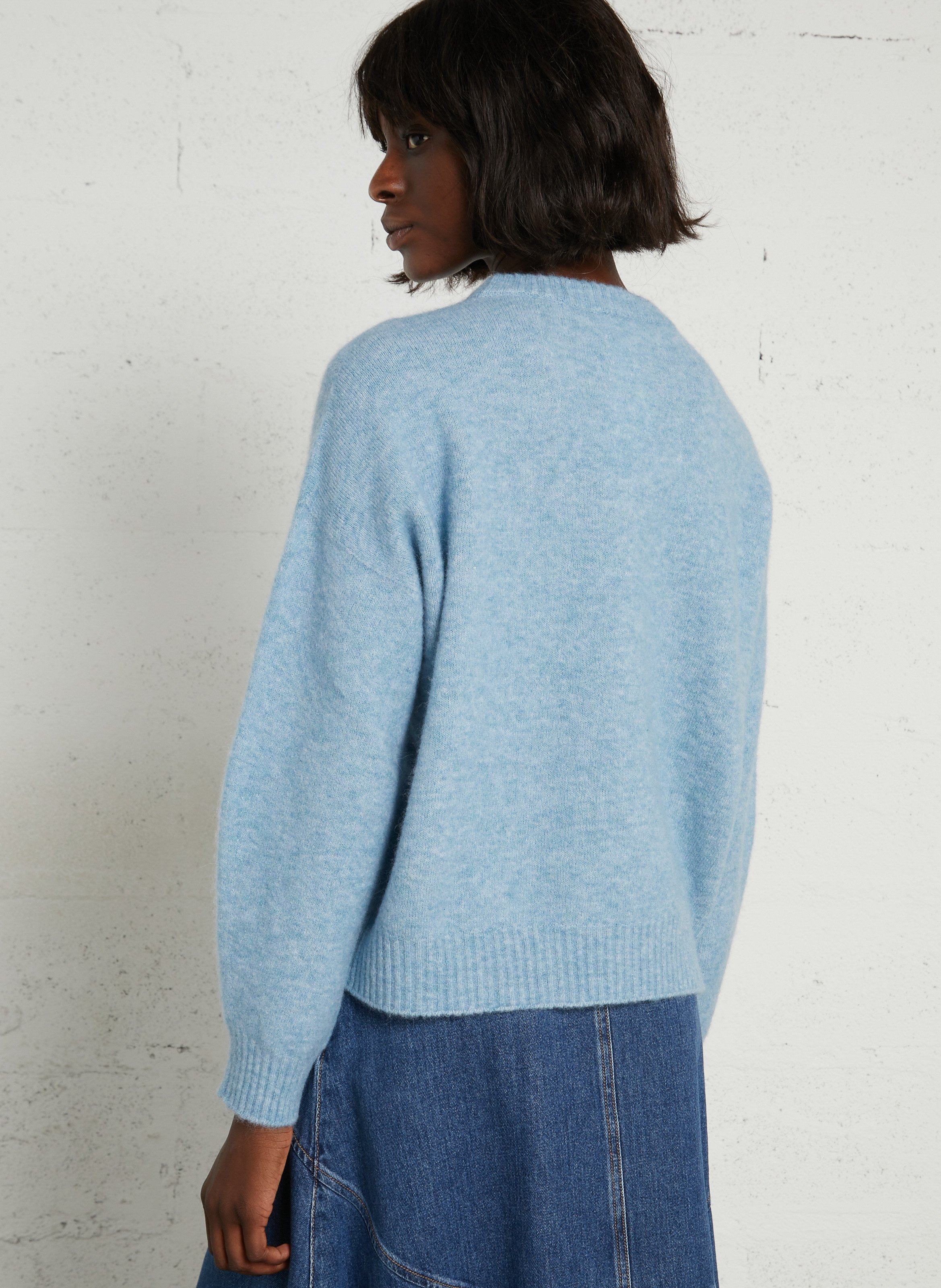 Loose-fit alpaca-blend round-neck sweater MAX MARA WEEK END Blue