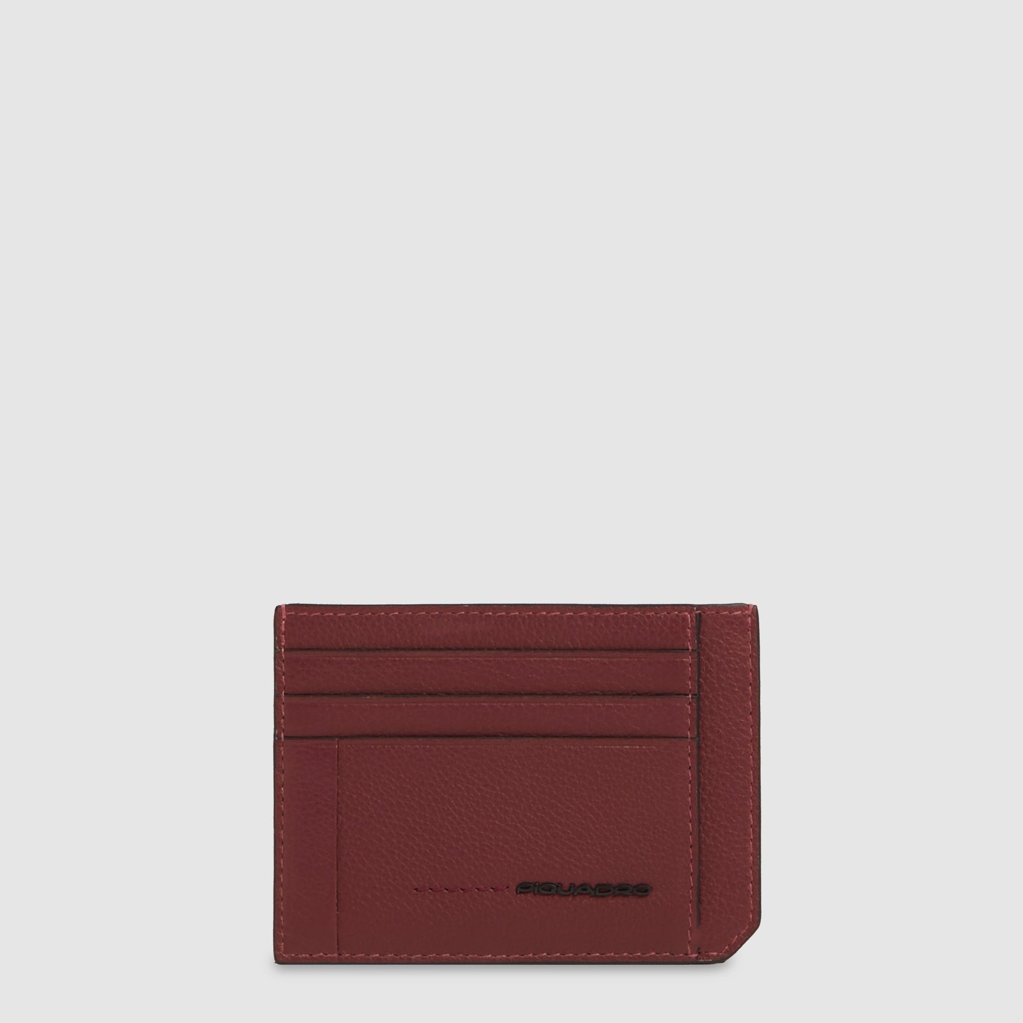 Men's slim leather credit card holder with RFID protection | Red PIQUADRO Men