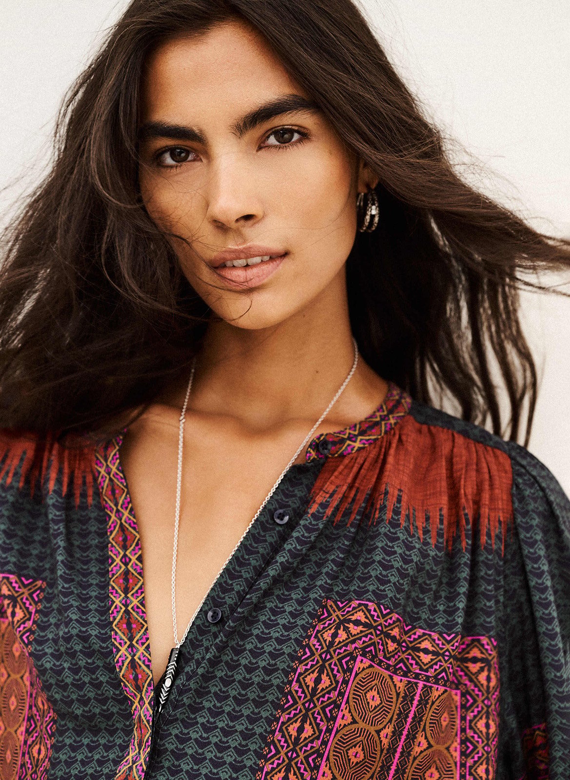Blouse ample imprimée col rond BA&SH Rouge