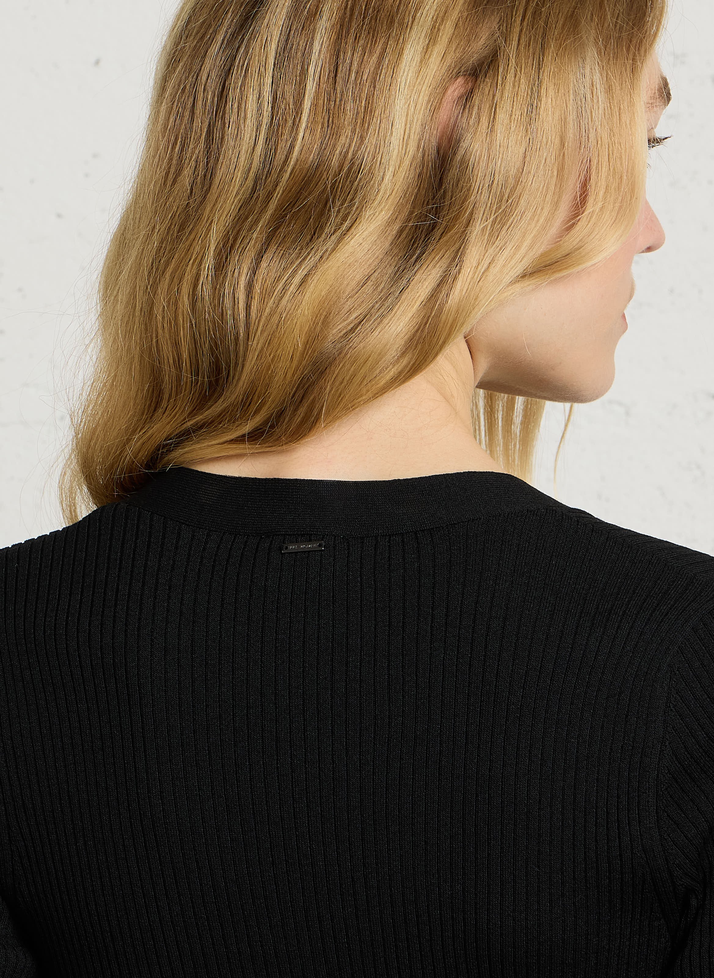 Buttoned V-neck cardigan IKKS Black