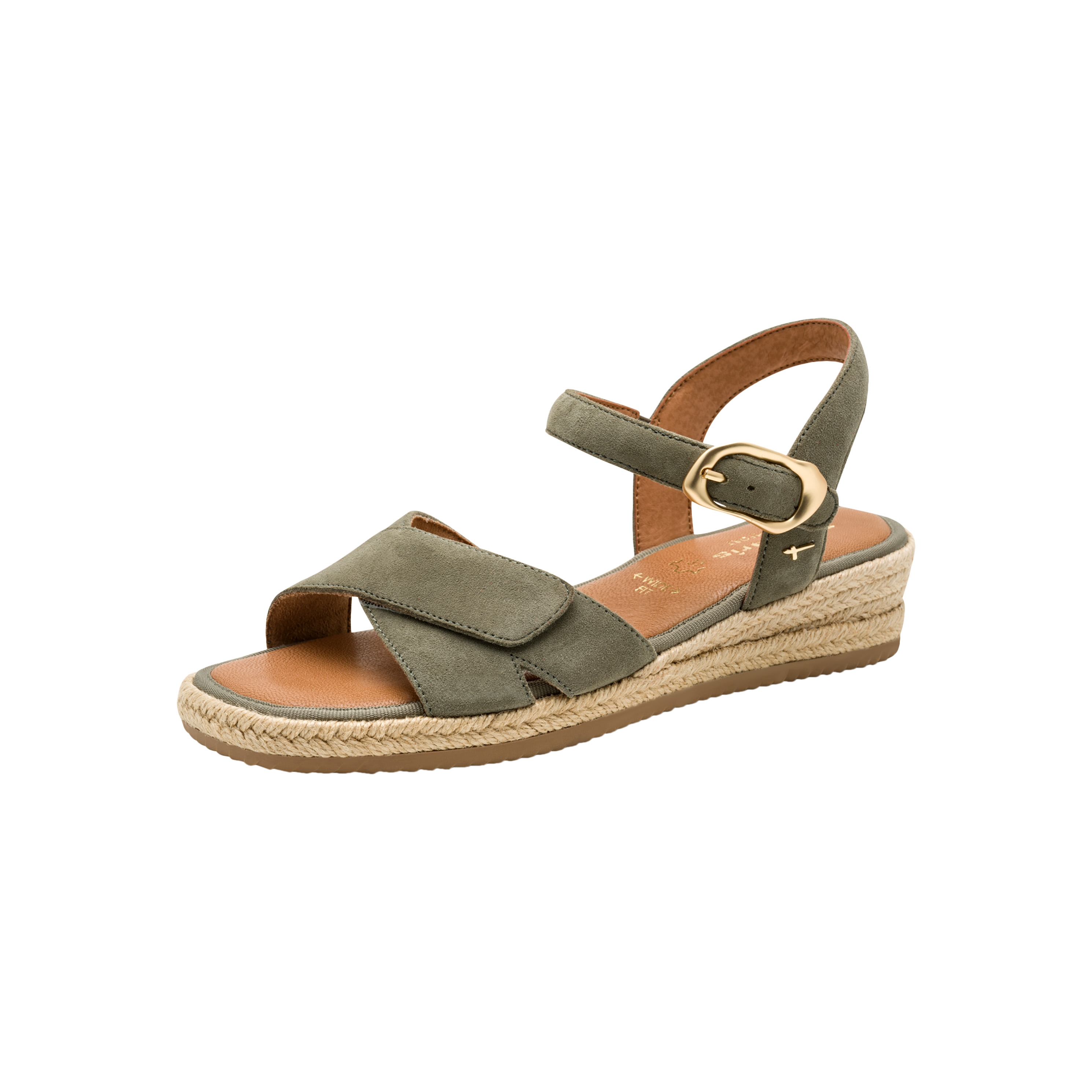 Comfort leather wedge sandals TAMARIS Green