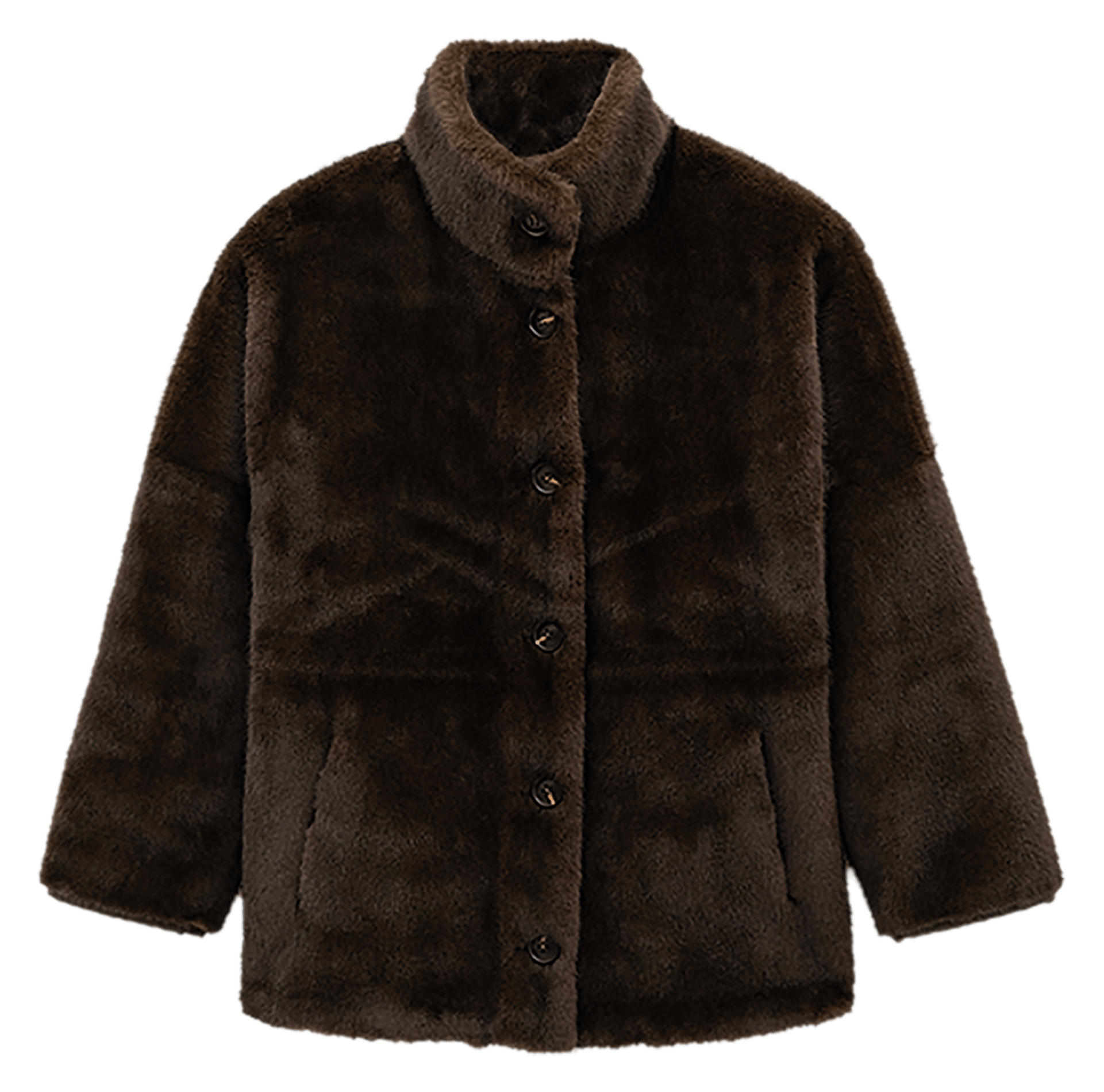 Manteau droit effet fourrure BA&SH Marron