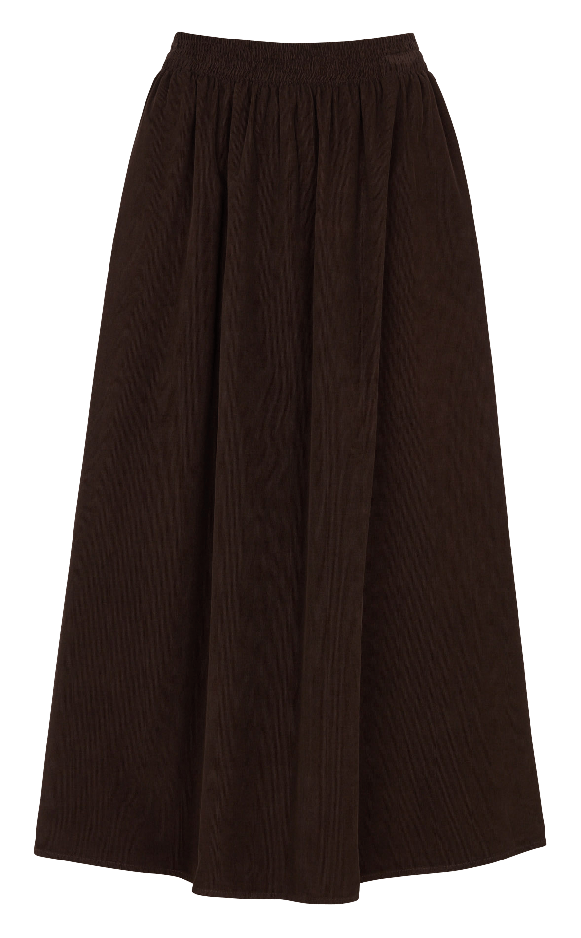 Jupe mdi évasée en coton LA FEE MARABOUTEE Marron