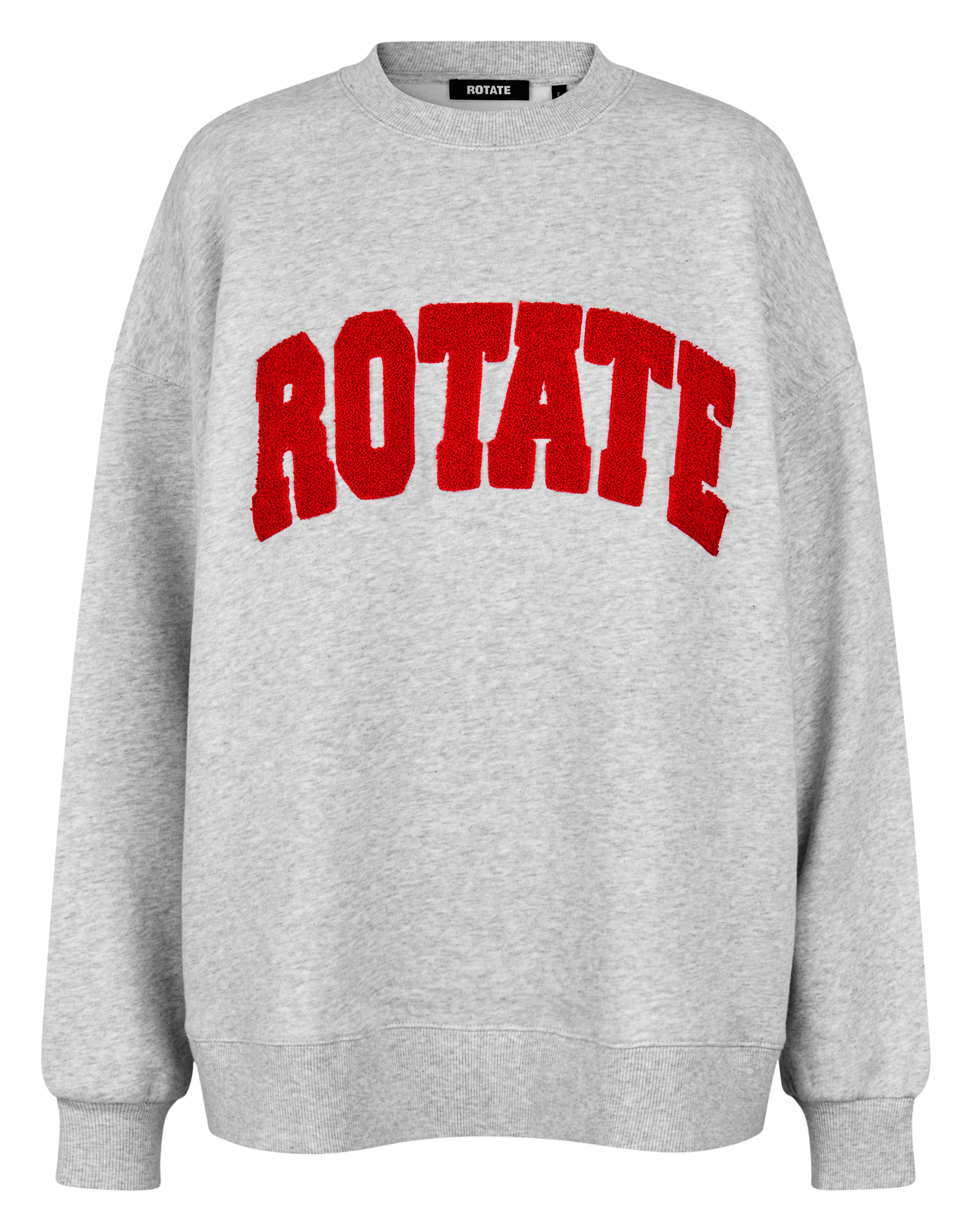 Oversized round neck embroidered sweatshirt ROTATE Grey