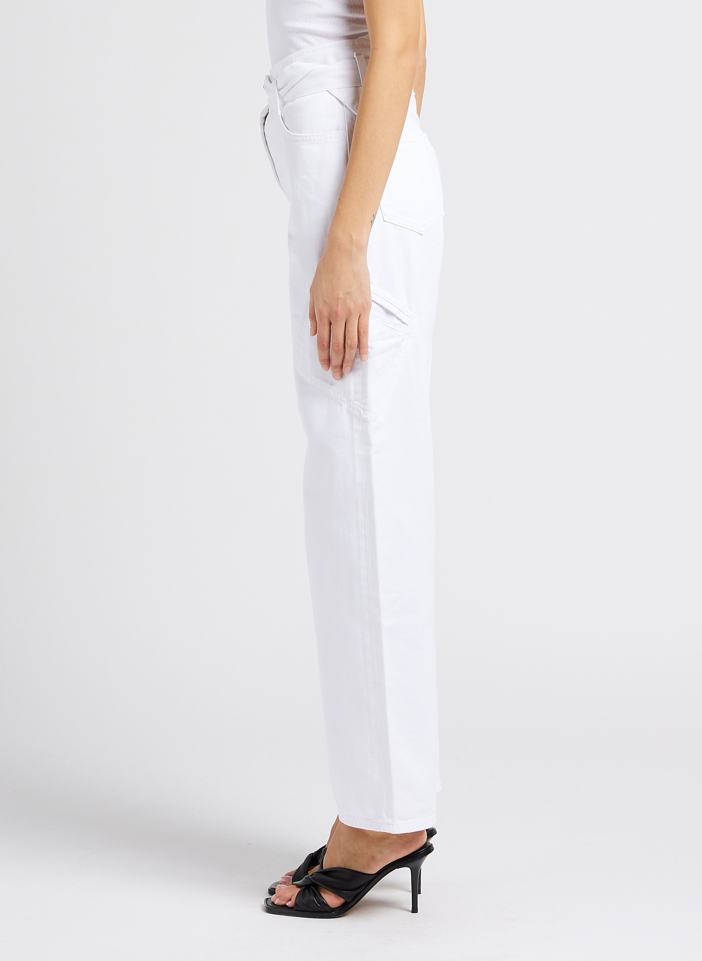High-rise flared cotton jeans IRO White