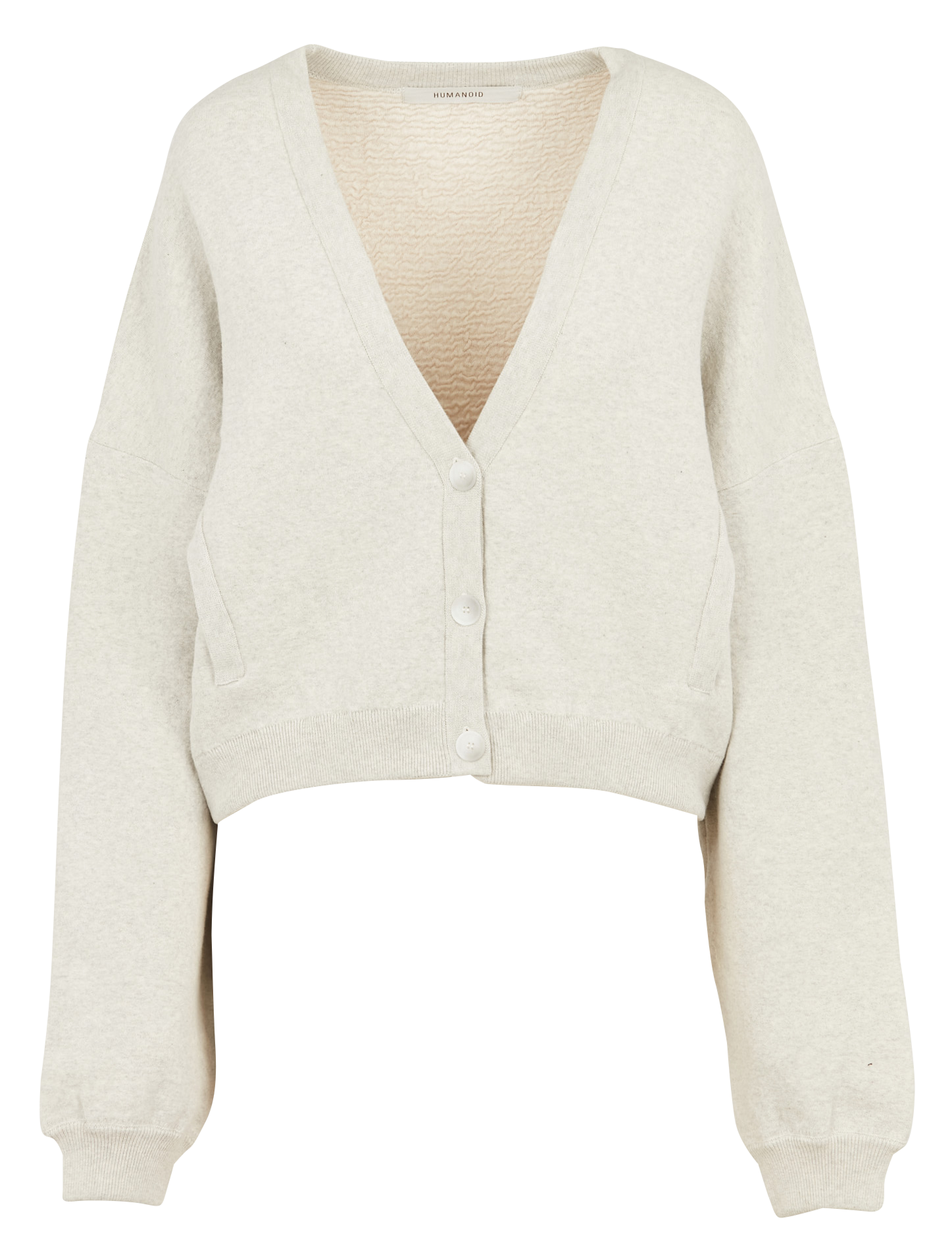 Loose-fit cotton-blend V-neck cardigan Grey