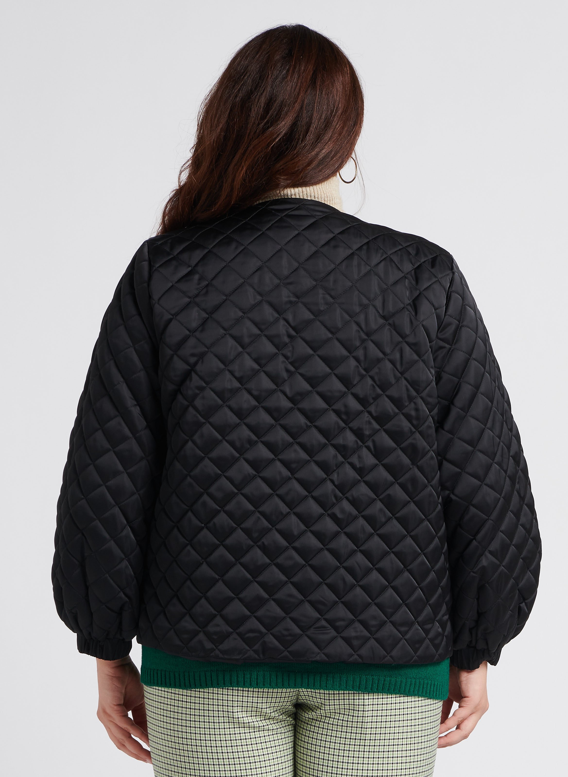 Cropped quilted padded jacket PERSONA by Marina Rinaldi Black