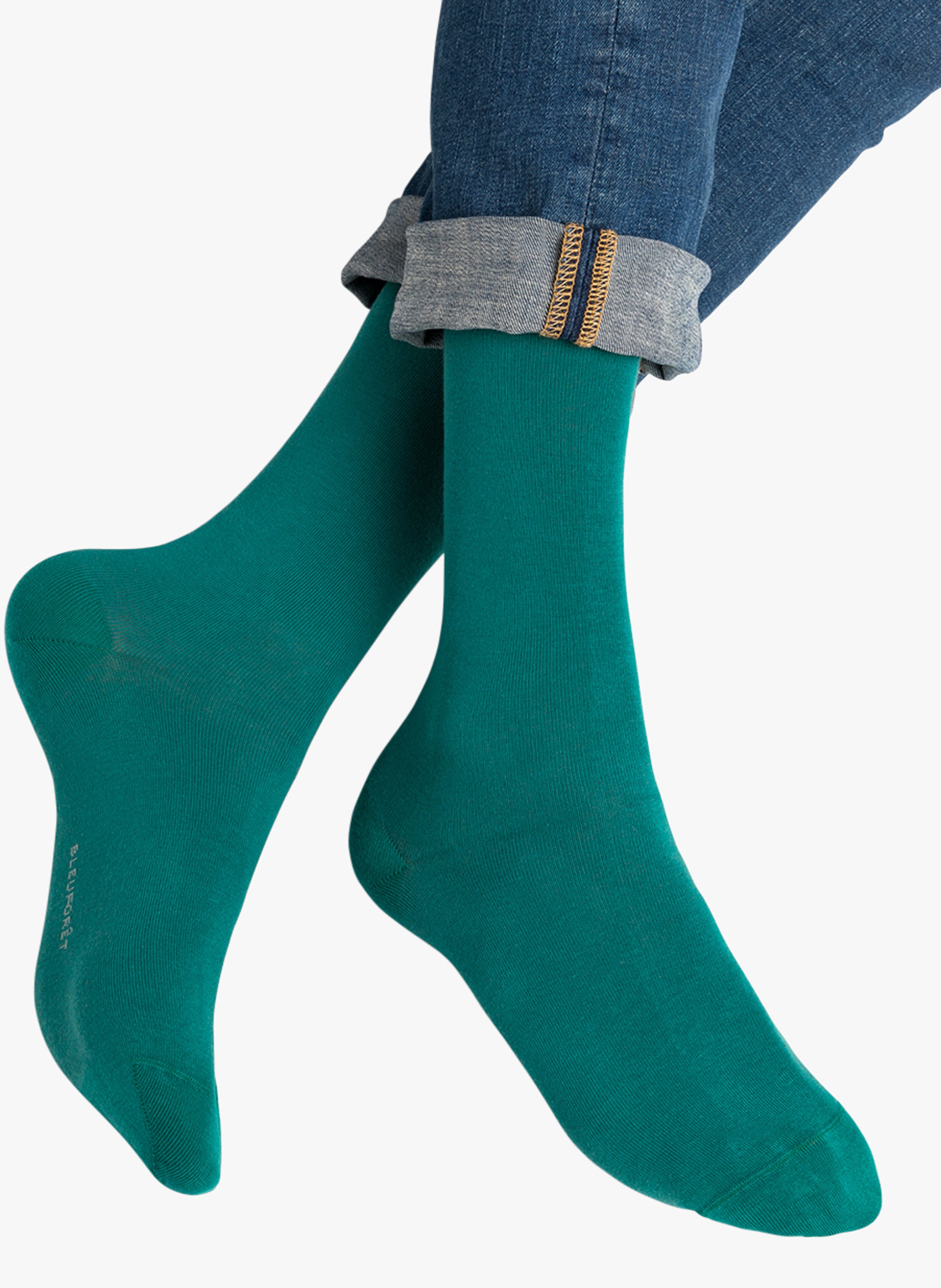 Stretch cotton crew socks BLEUFORET