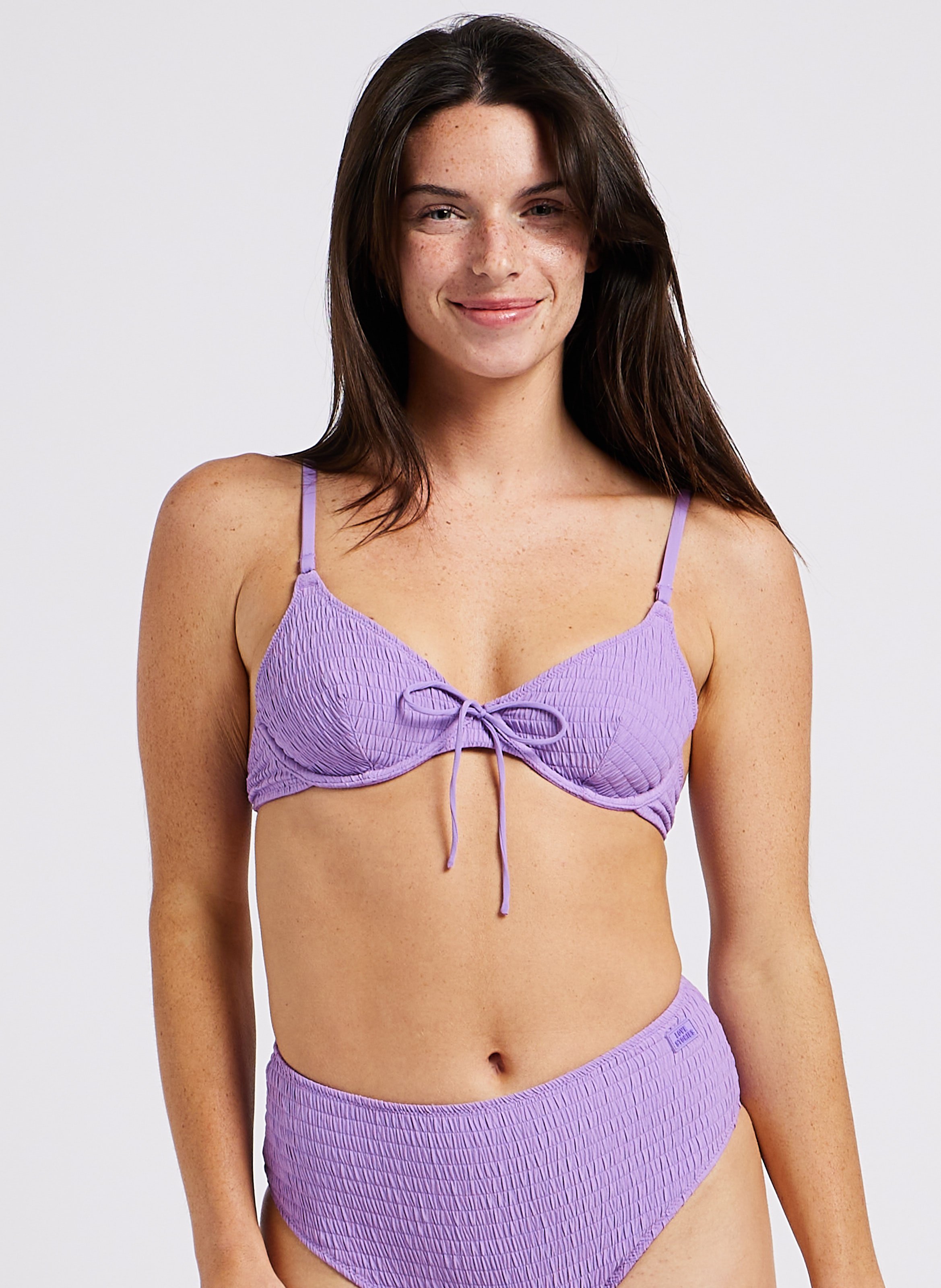 Haut de maillot froncé LOVE STORIES Violet
