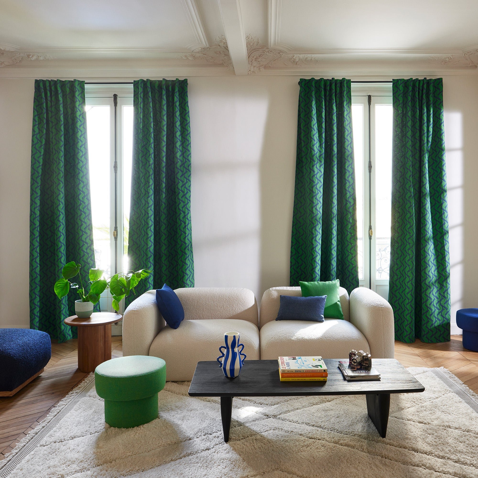 Curtain with loops MADURA Green