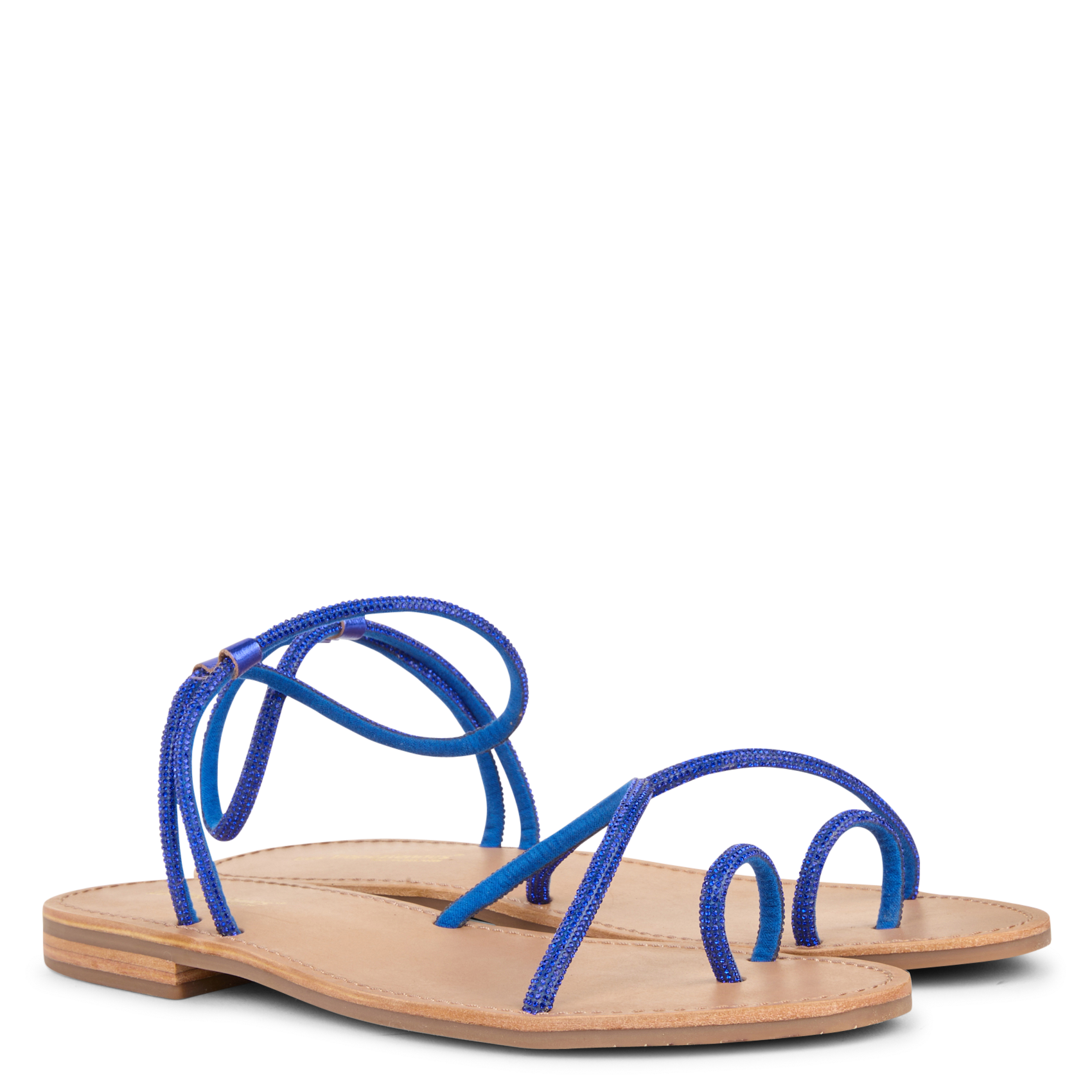 Flat sandals with rhinestones LES TROPEZIENNES PAR M.BELARBI Blue