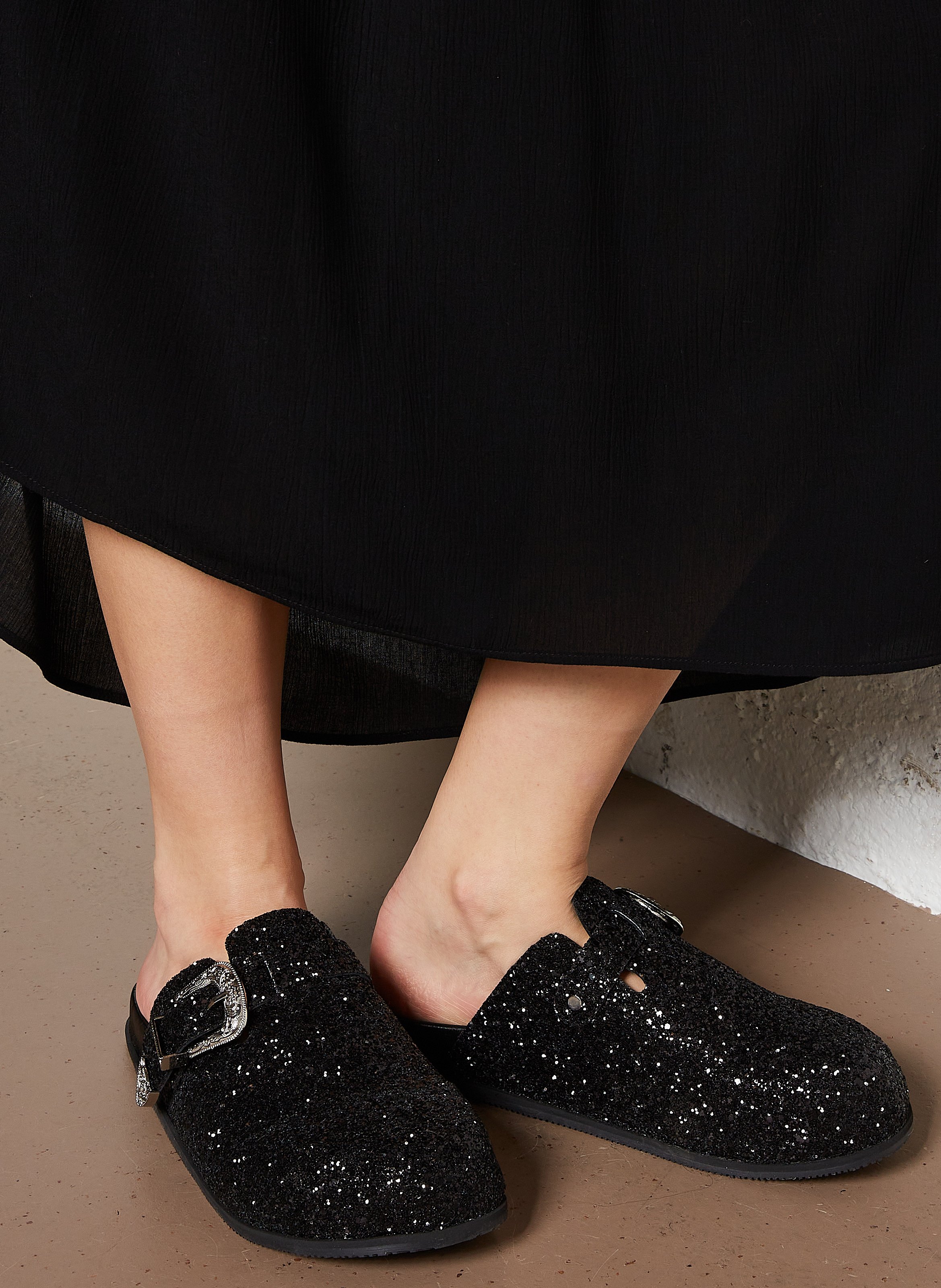 Mules en cuir IKKS Noir