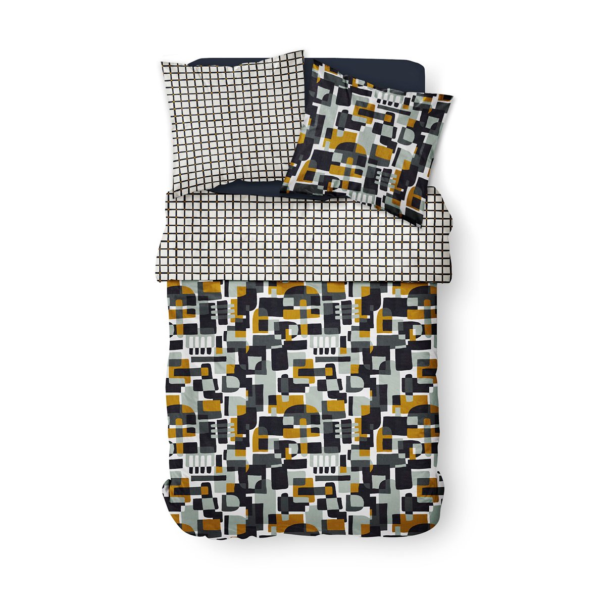 Printed cotton bed set TODAY LINGE DE MAISON White