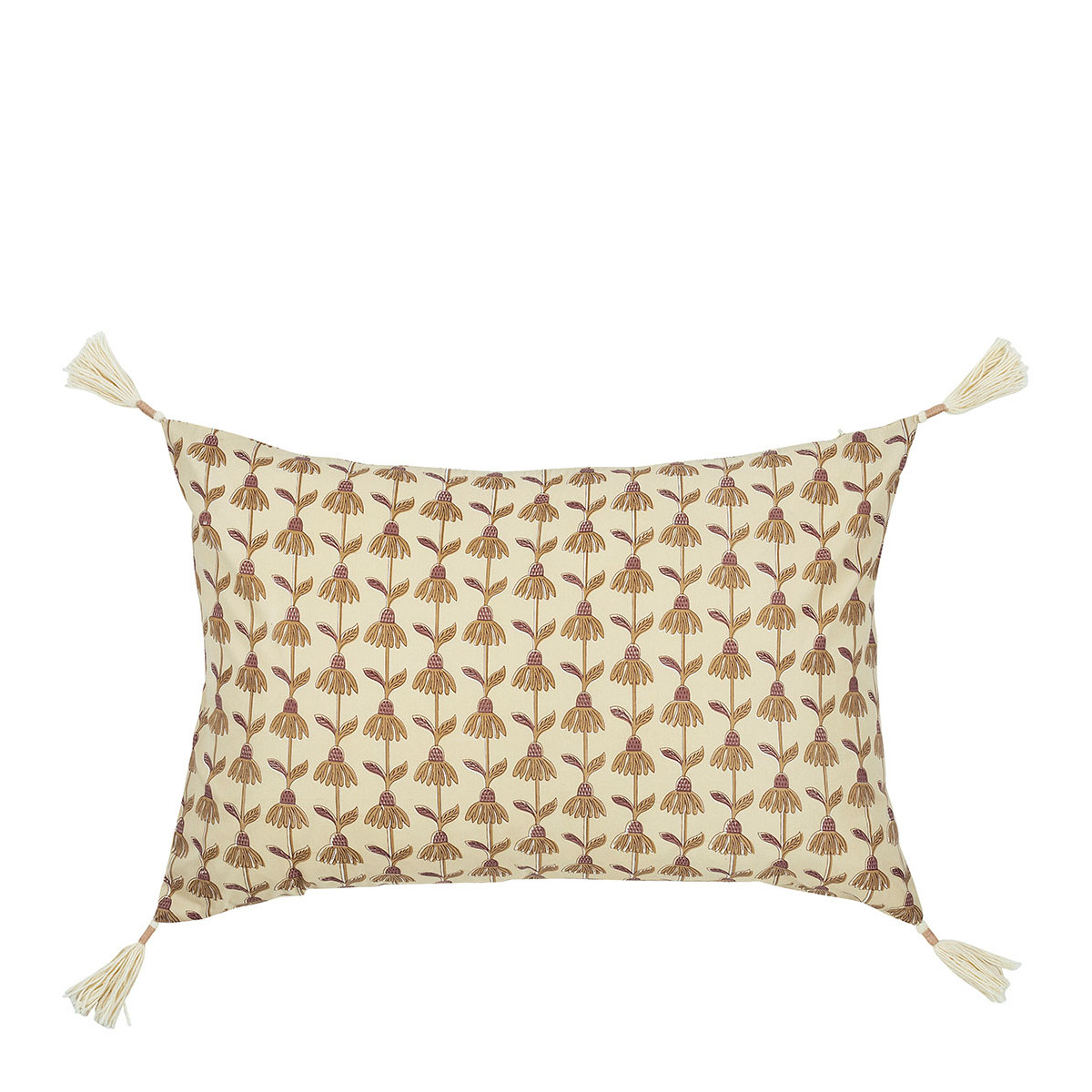 Daphne cotton cushion cover BLANC D'IVOIRE Beige
