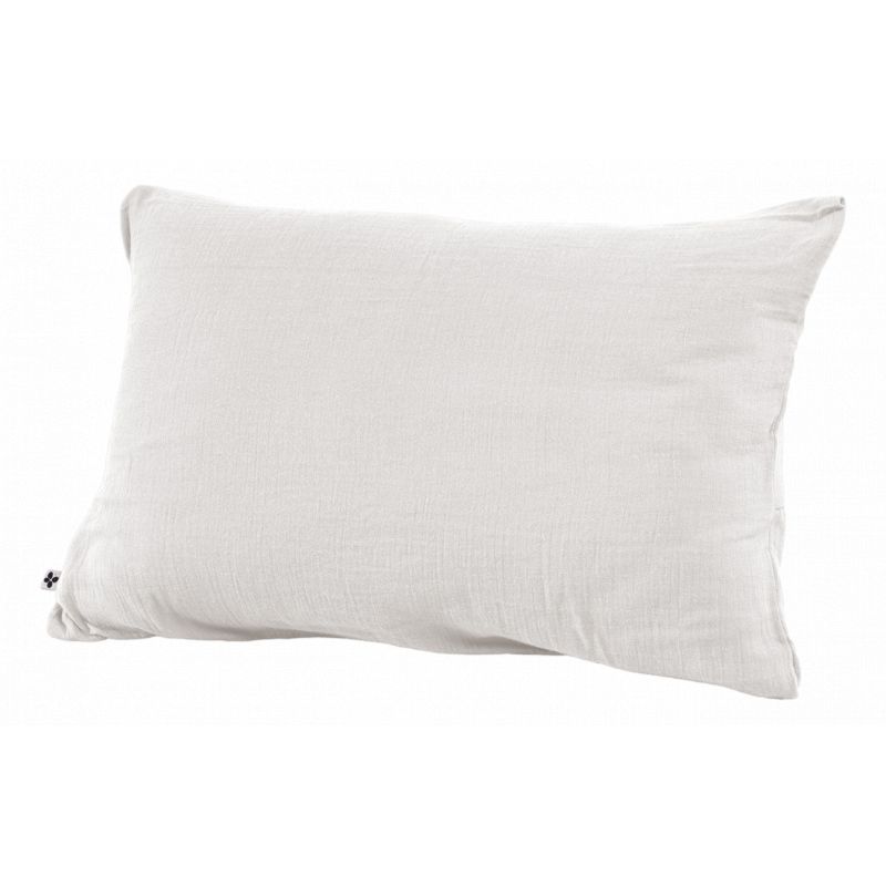 Cotton percale pillow case L'EFFET PAPILLON White