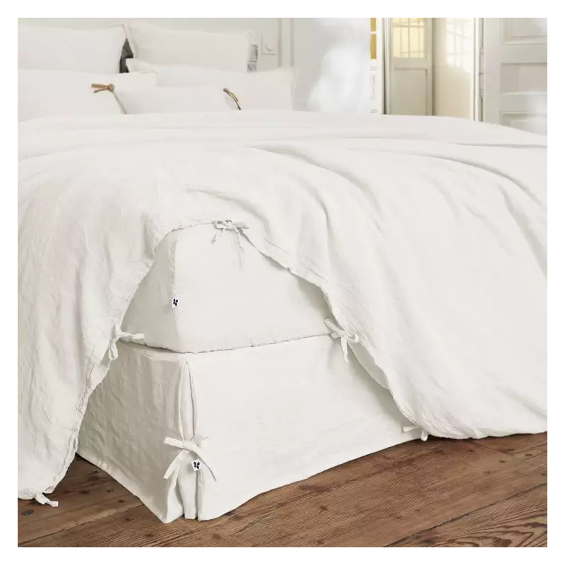 Cache-sommier en gaze de coton L'EFFET PAPILLON Blanc