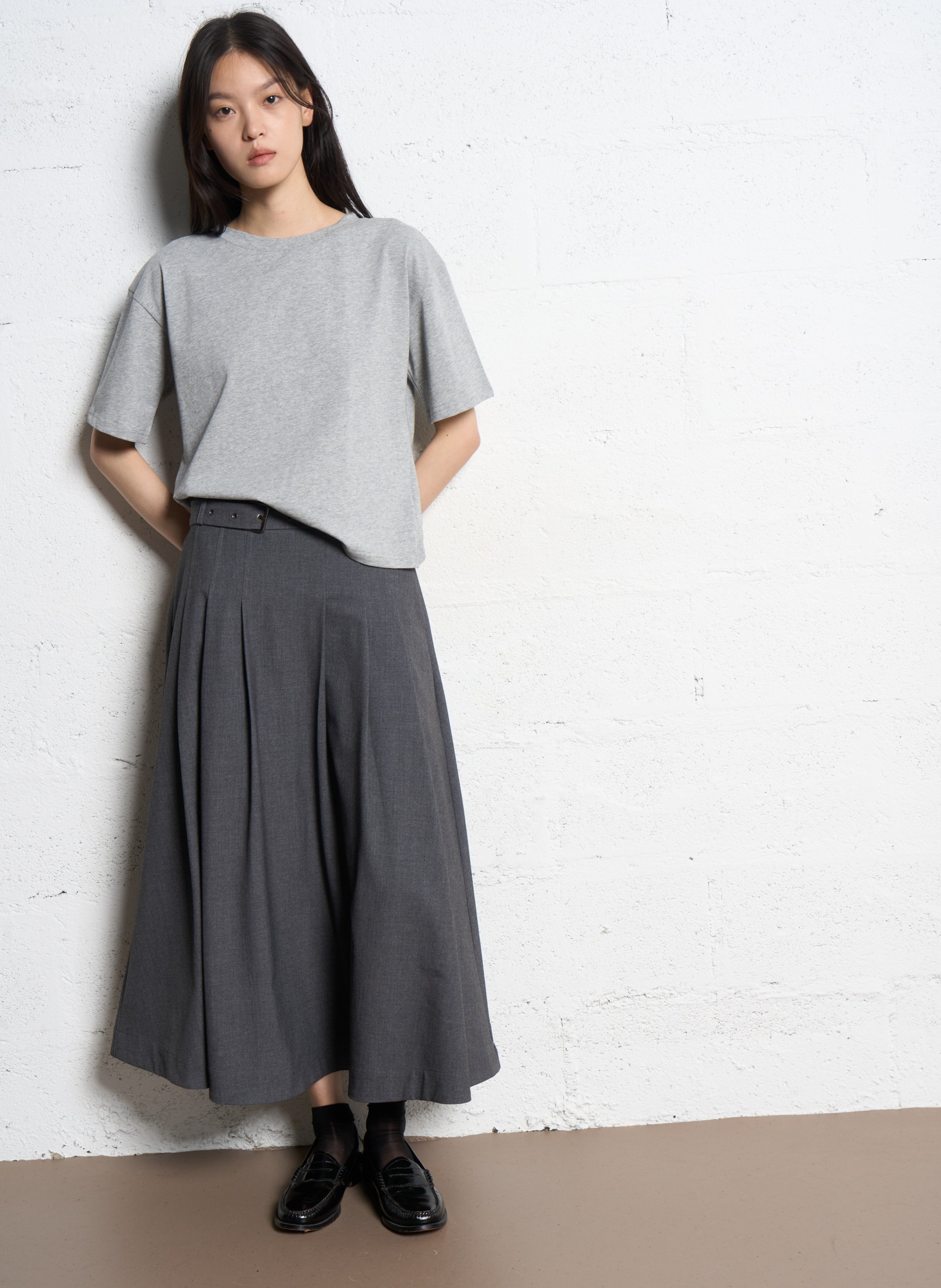 Jupe longue évasée SUNCOO Gris