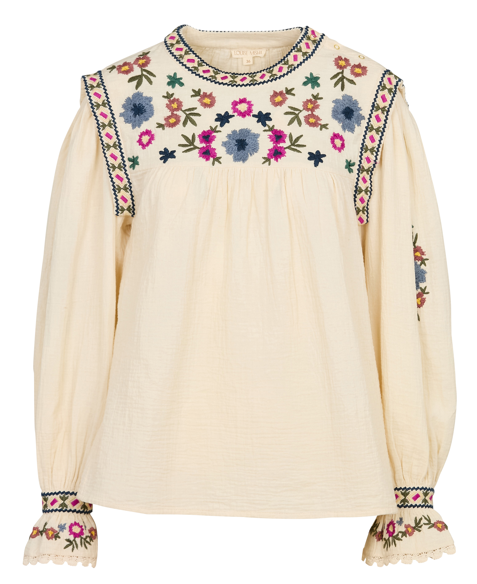Round-neck cotton blouse LOUISE MISHA Beige