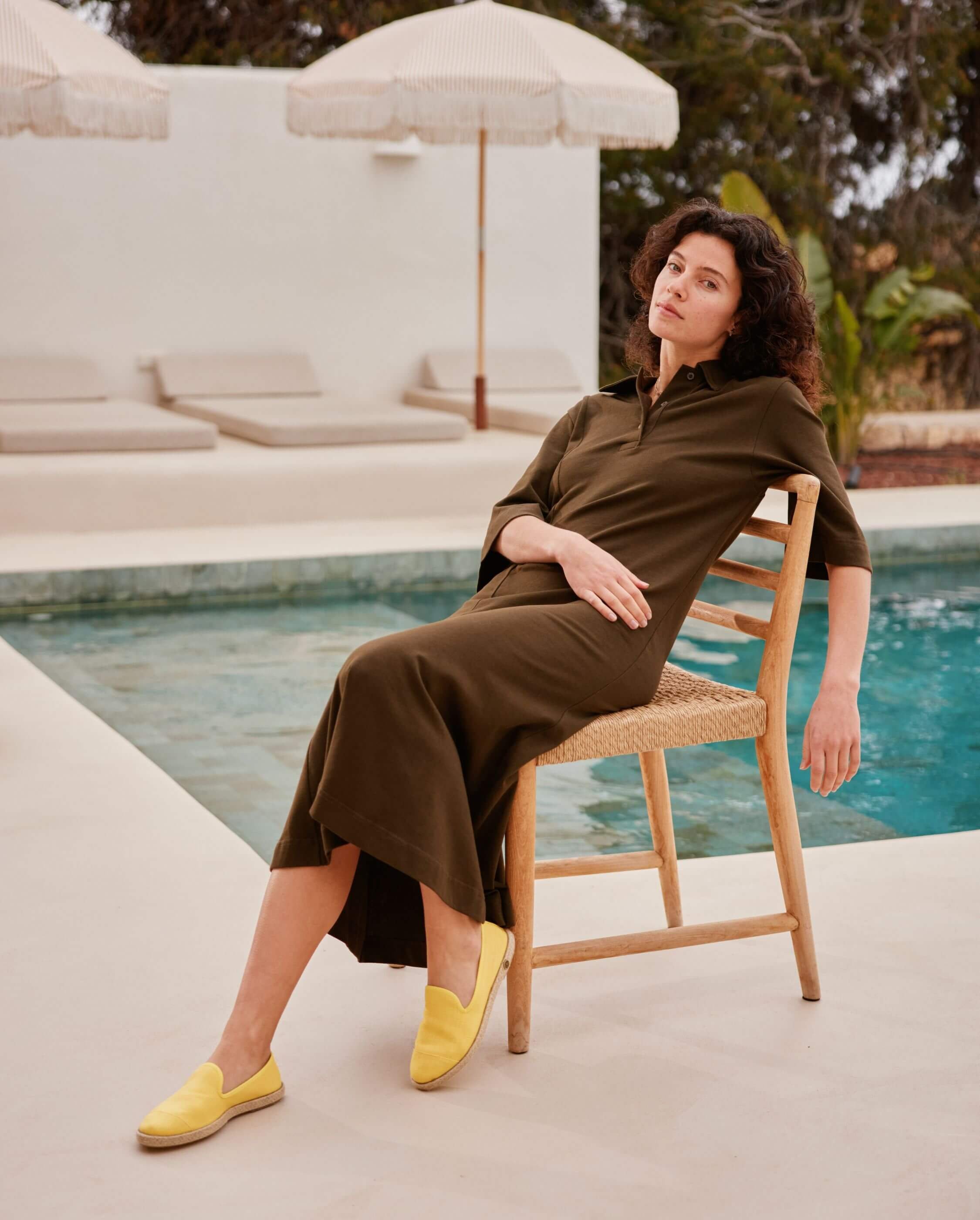 Women's linen espadrilles, yellow ANGARDE Yellow