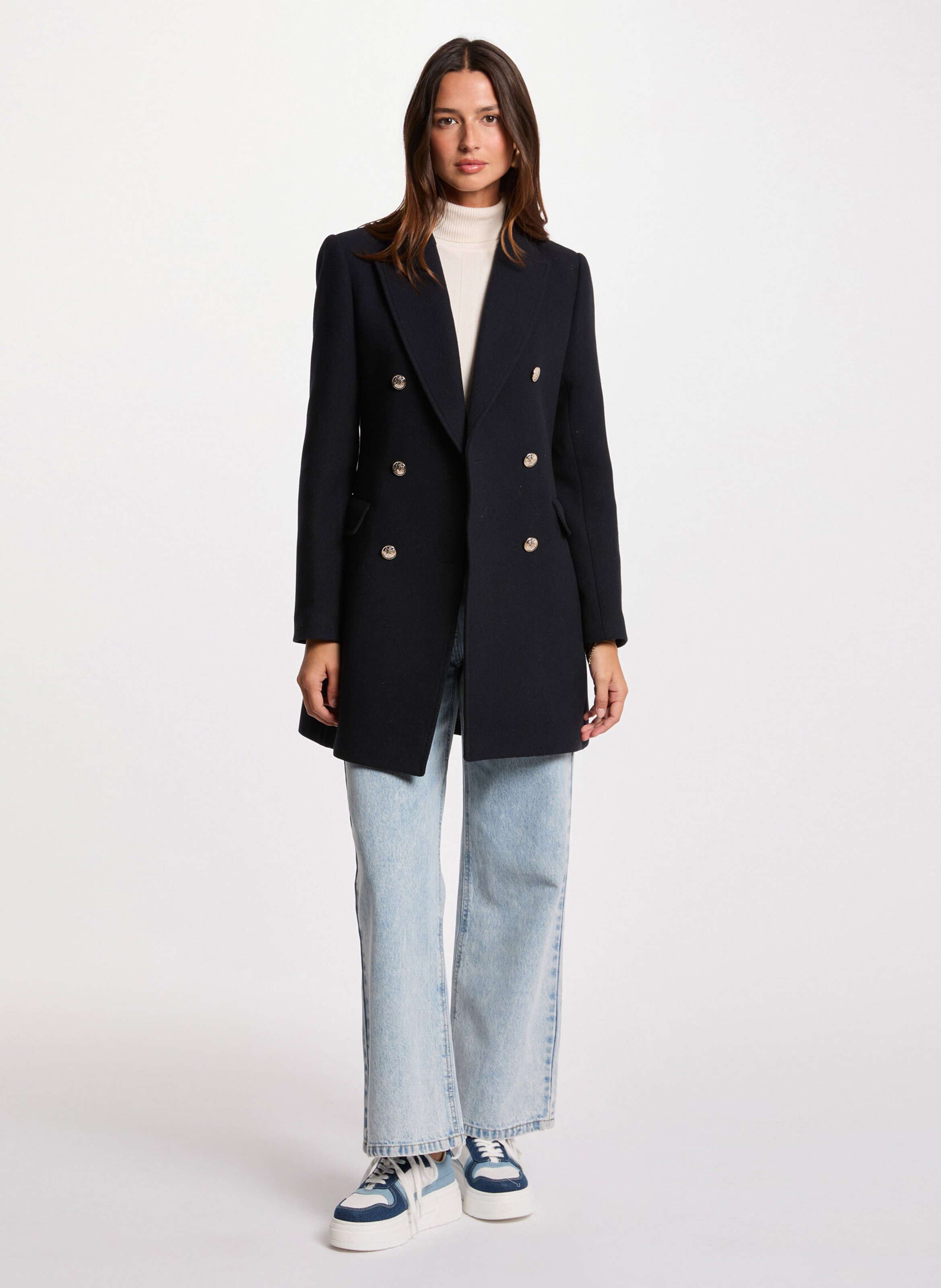 Getailleerde jas met revers MORGAN Blauw