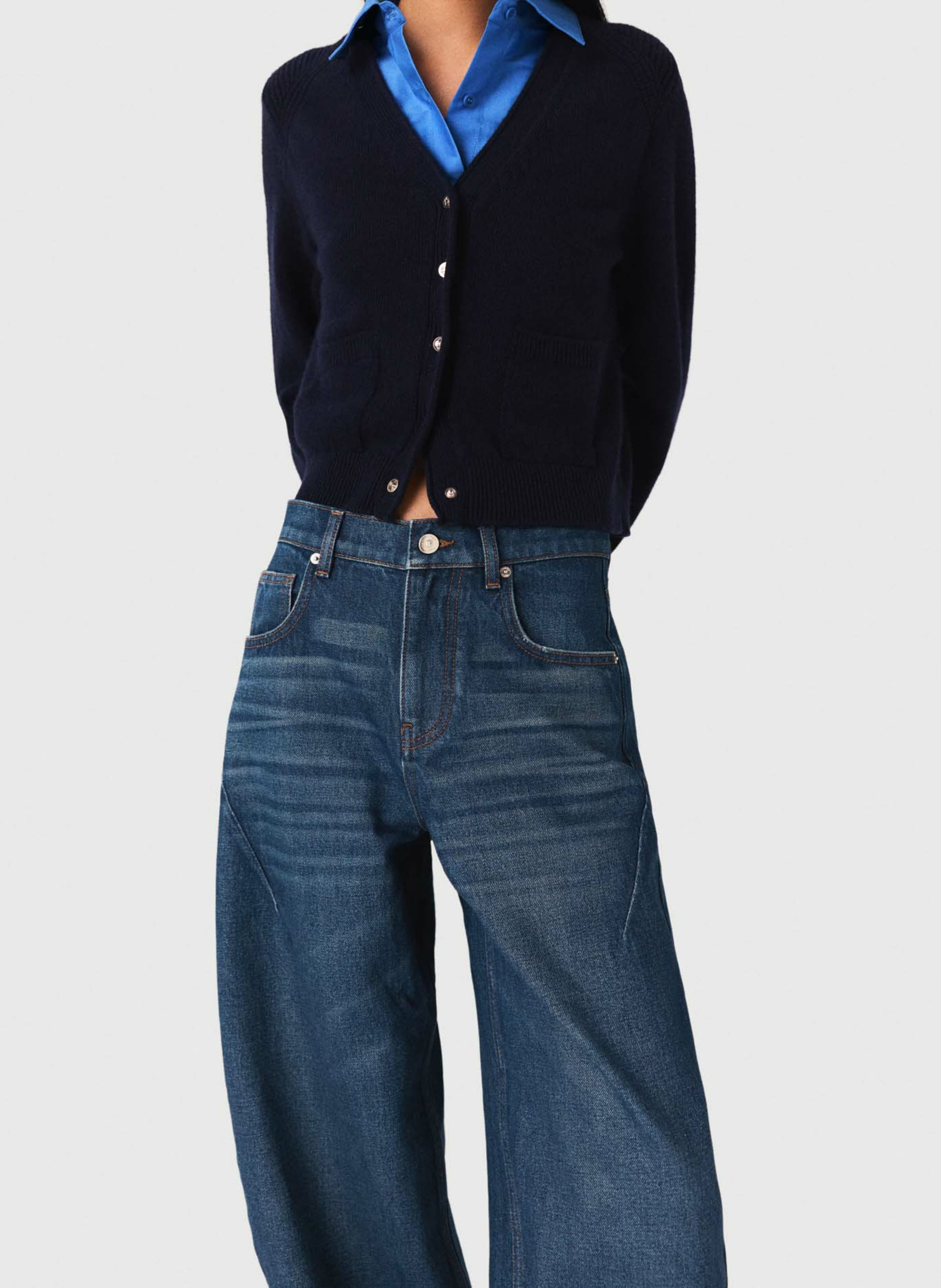 Denim katoenen ballonjeans MAJE Blauw