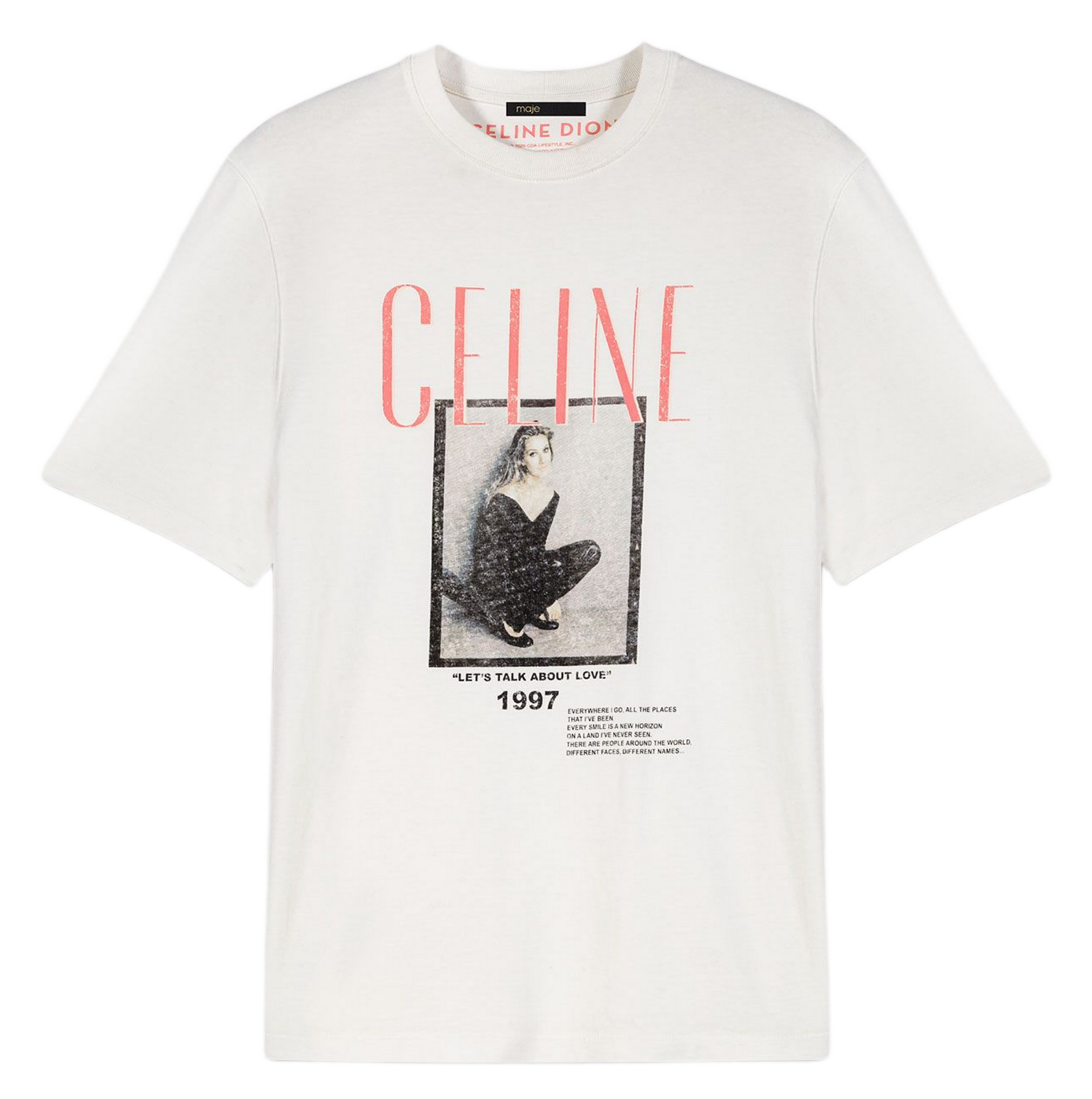 Katoenen T-shirt met korte mouwen en print MAJE Wit