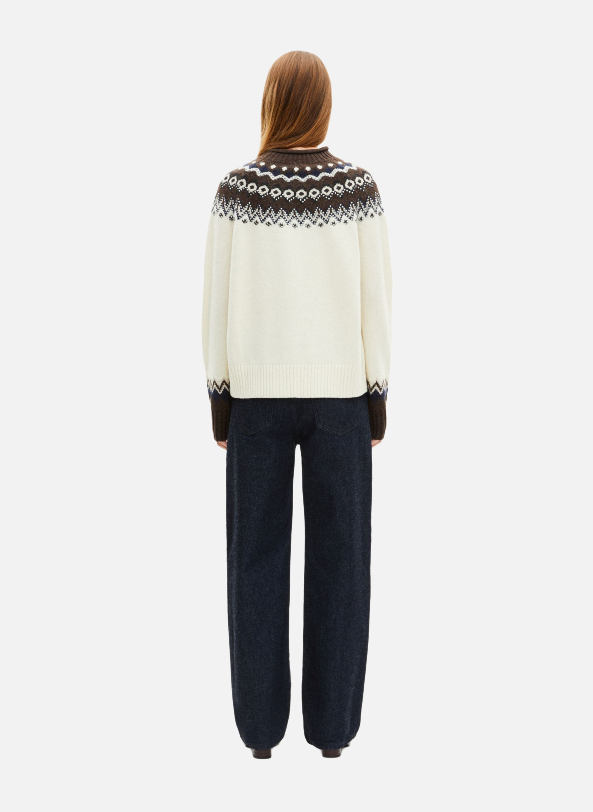 Sweater in mixed wool blend pattern THE KOOPLES Beige