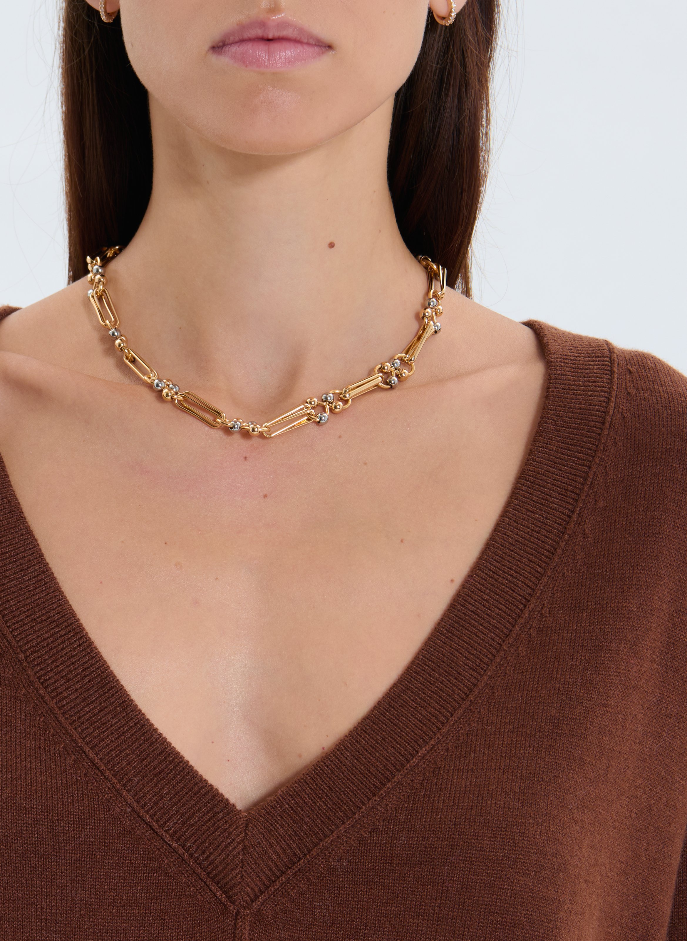 Fitted V-neck sweater ZAPA Brown