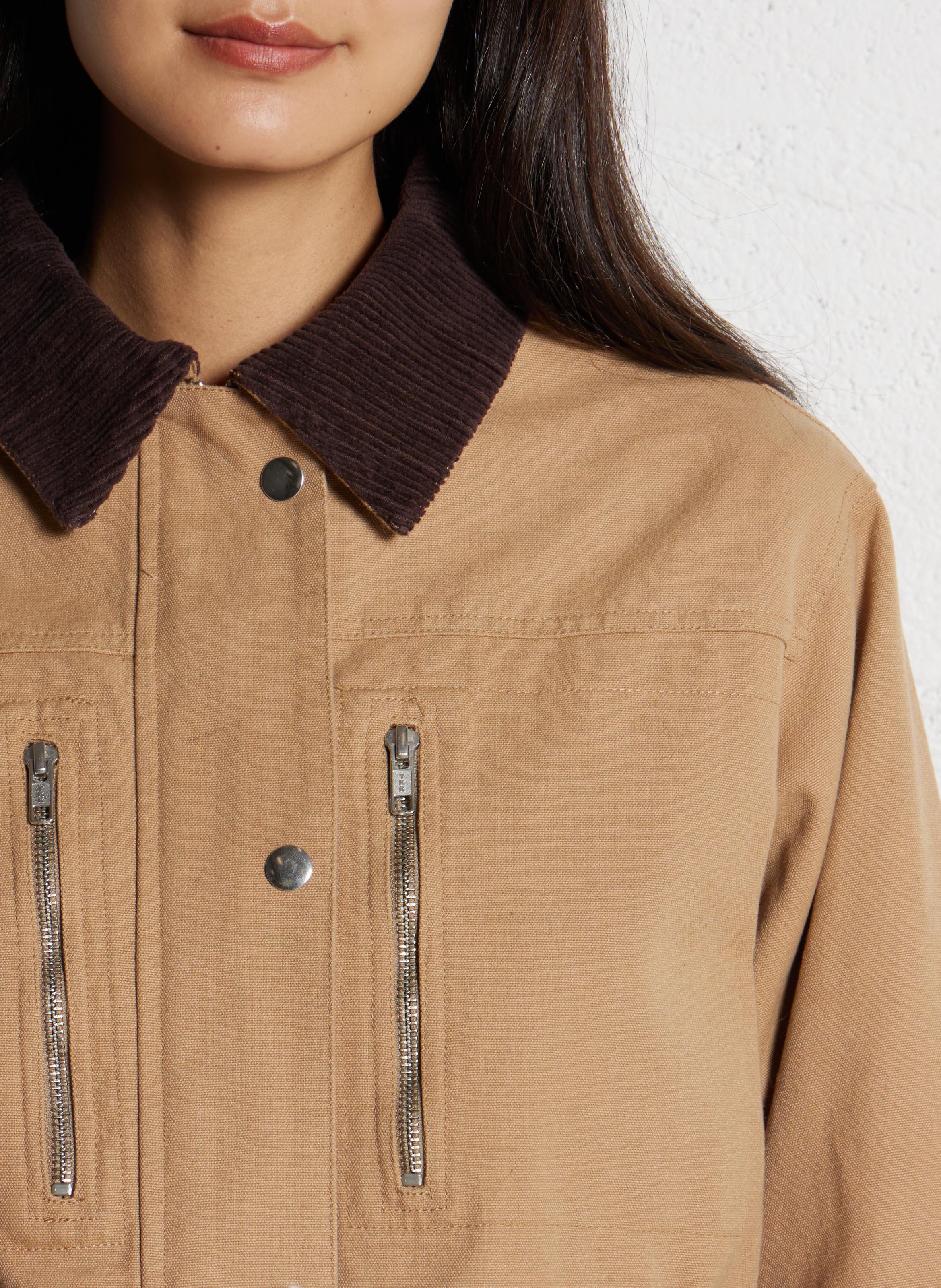 Manteau col classique en coton MKT Beige