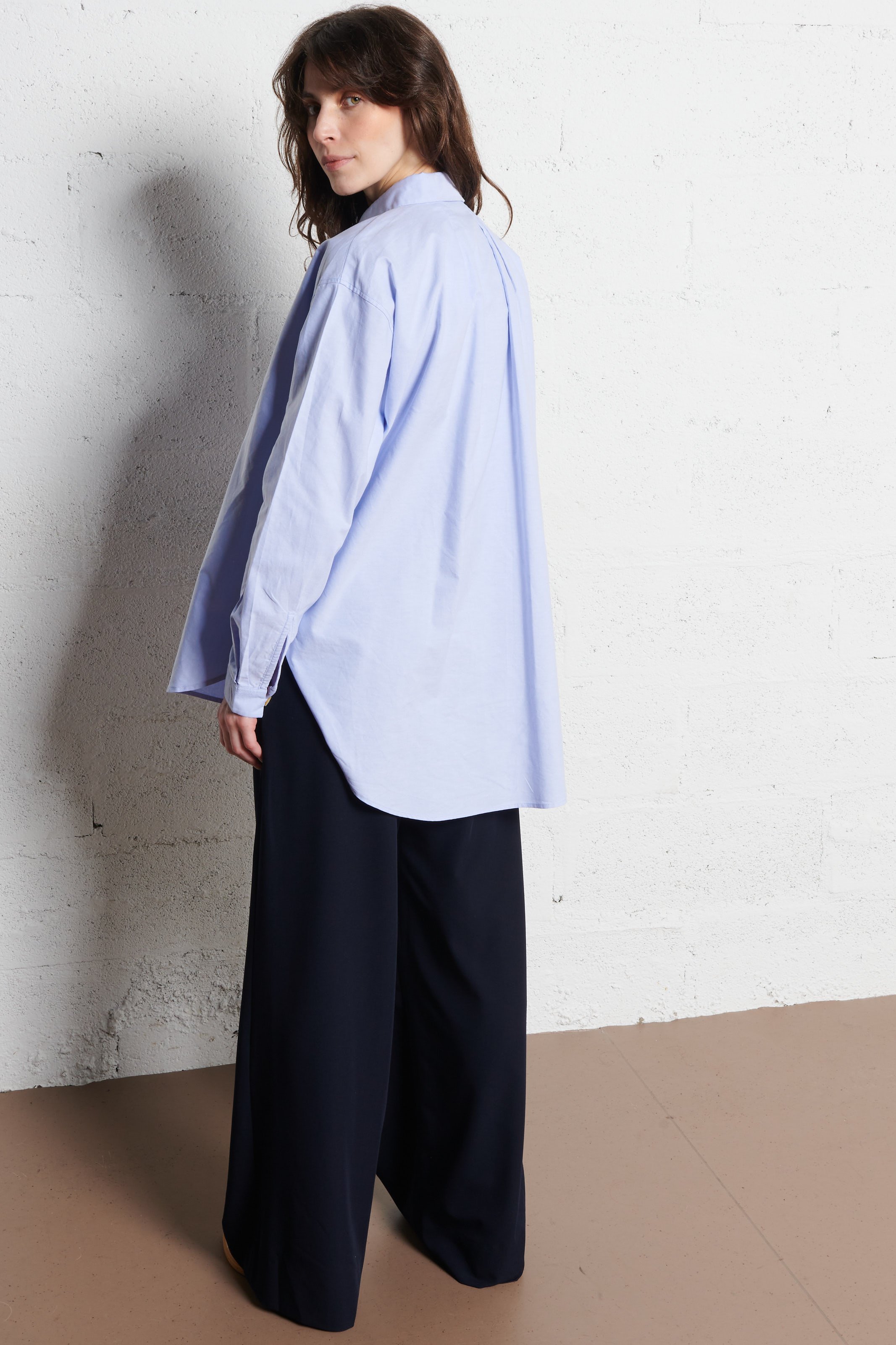 Oversized, katoenen blouse met klassieke kraag RUE DE TOKYO Blauw