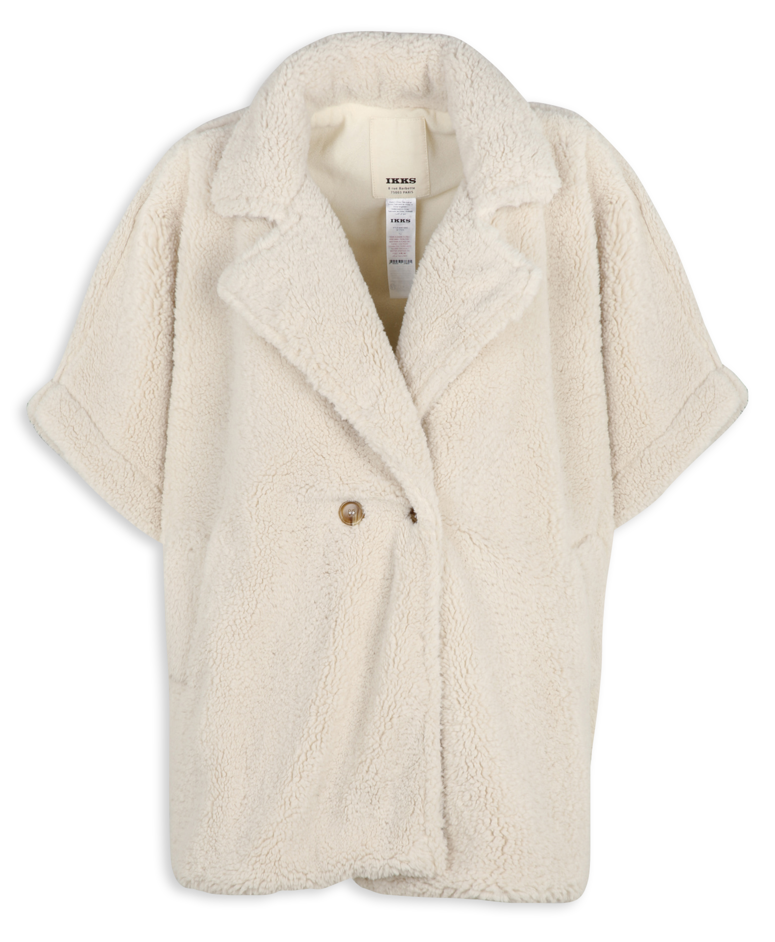 Oversized faux fur cape IKKS Beige