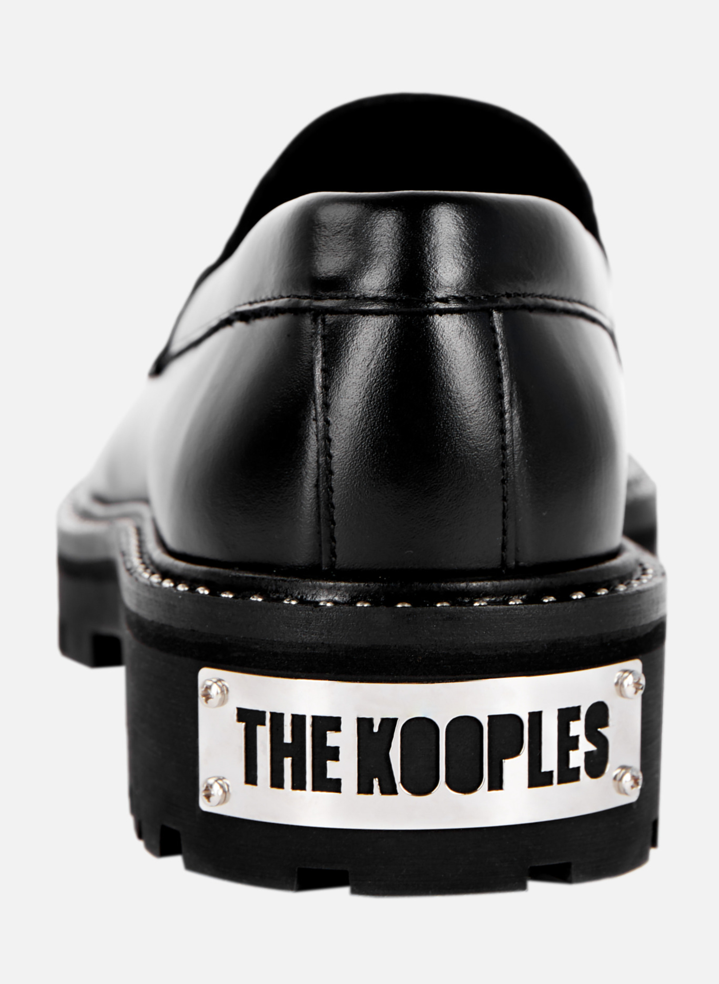Leather moccasins with serrated sole THE KOOPLES Black