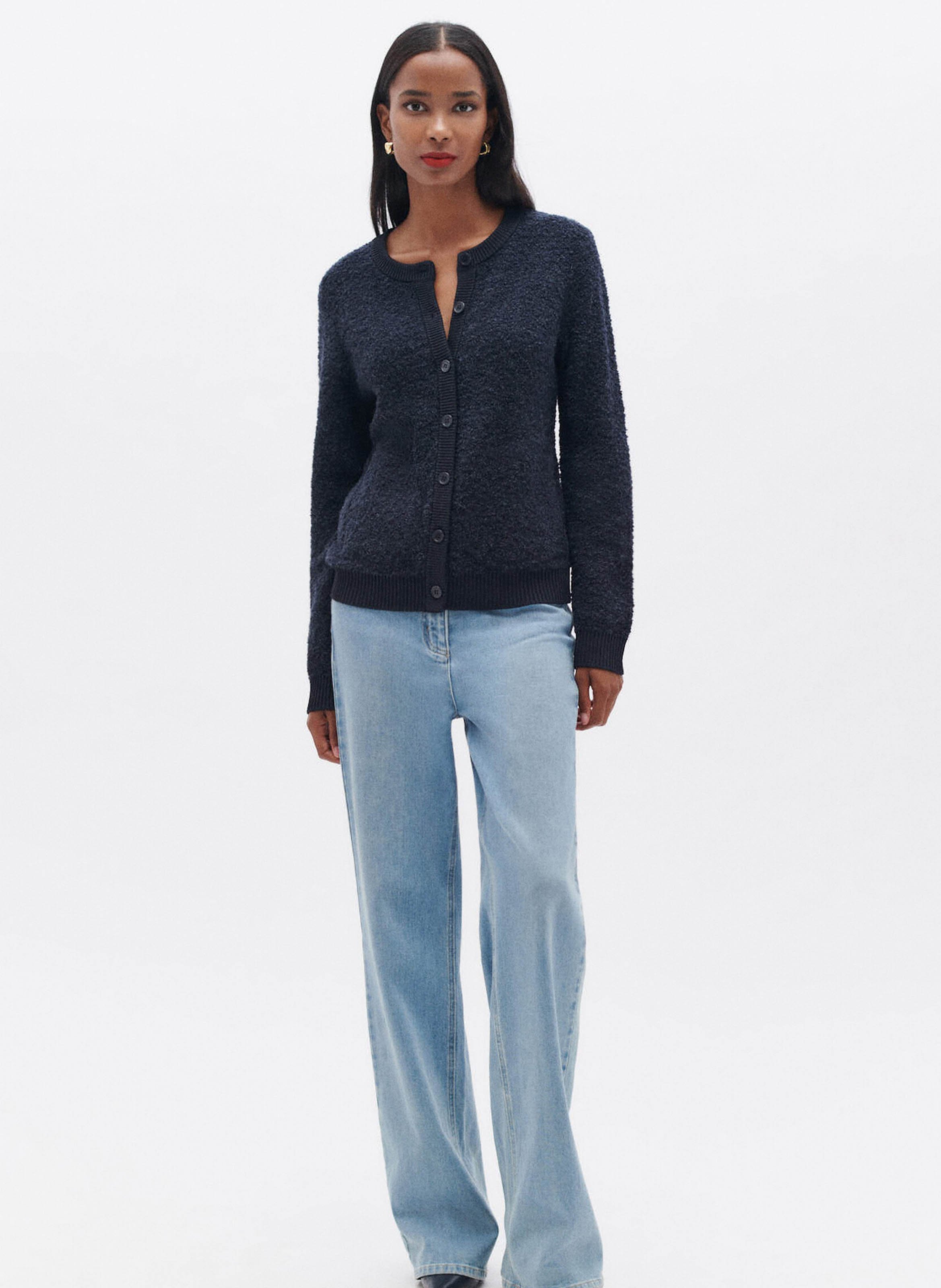 Gilet col rond CAROLL Bleu