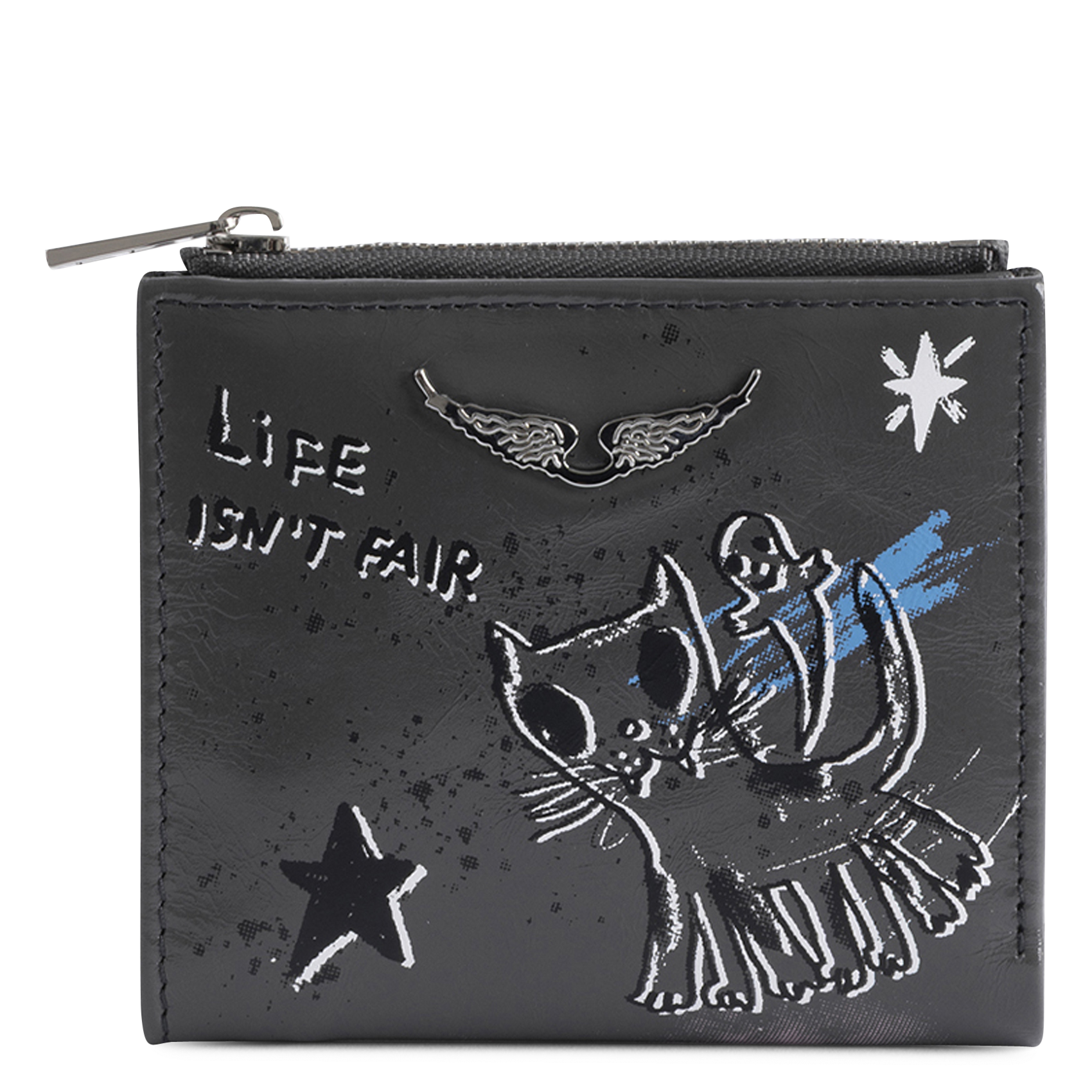 Portefeuille en cuir imprimé ZADIG&VOLTAIRE Gris