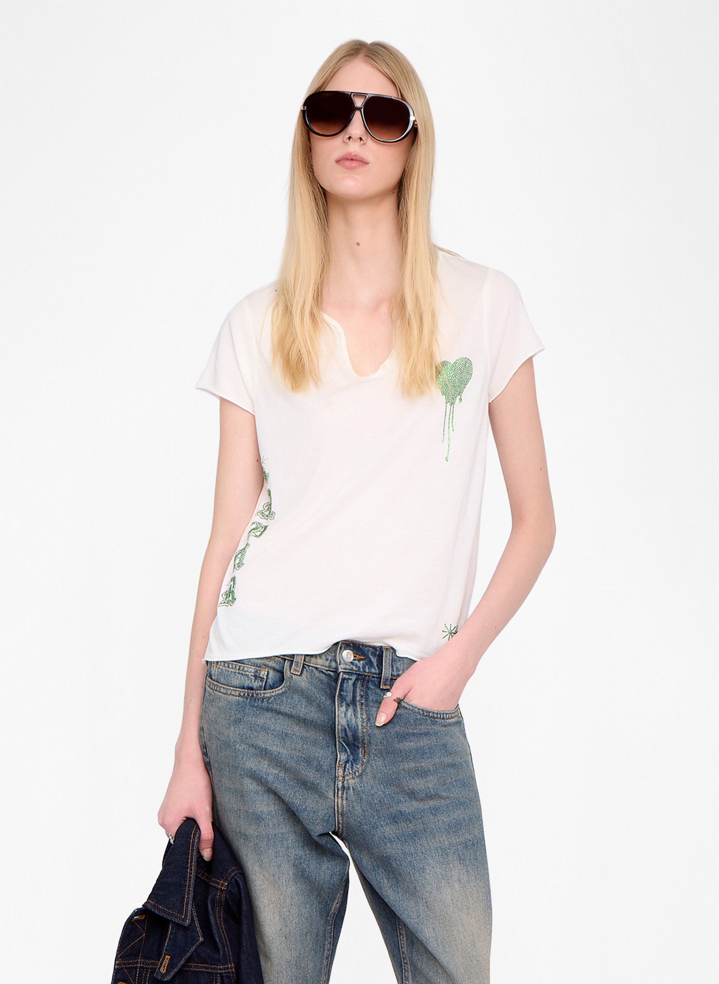 Cotton Henley collar T-shirt ZADIG&VOLTAIRE White