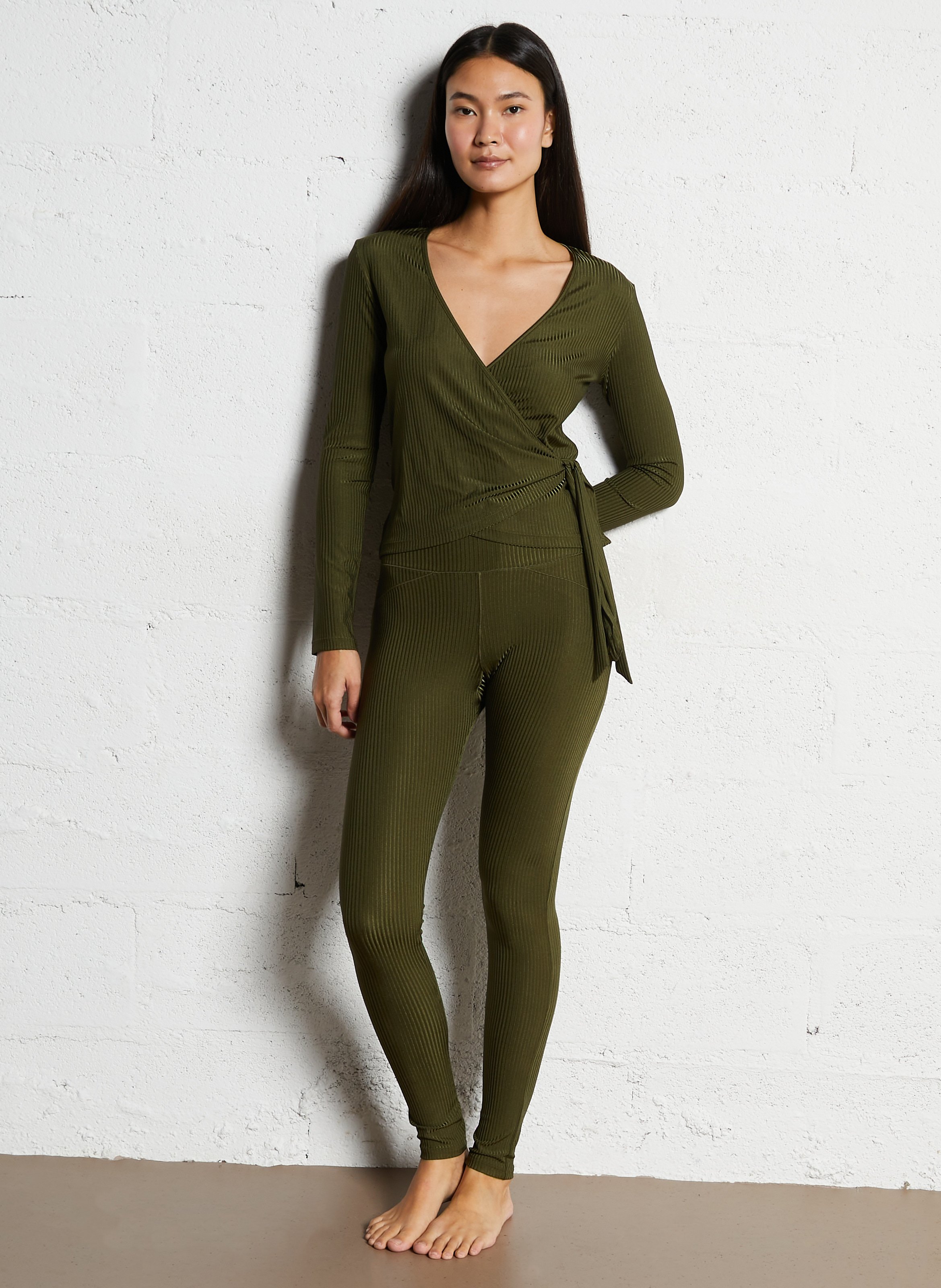 Langarm Wickeltop LA NOUVELLE Grun