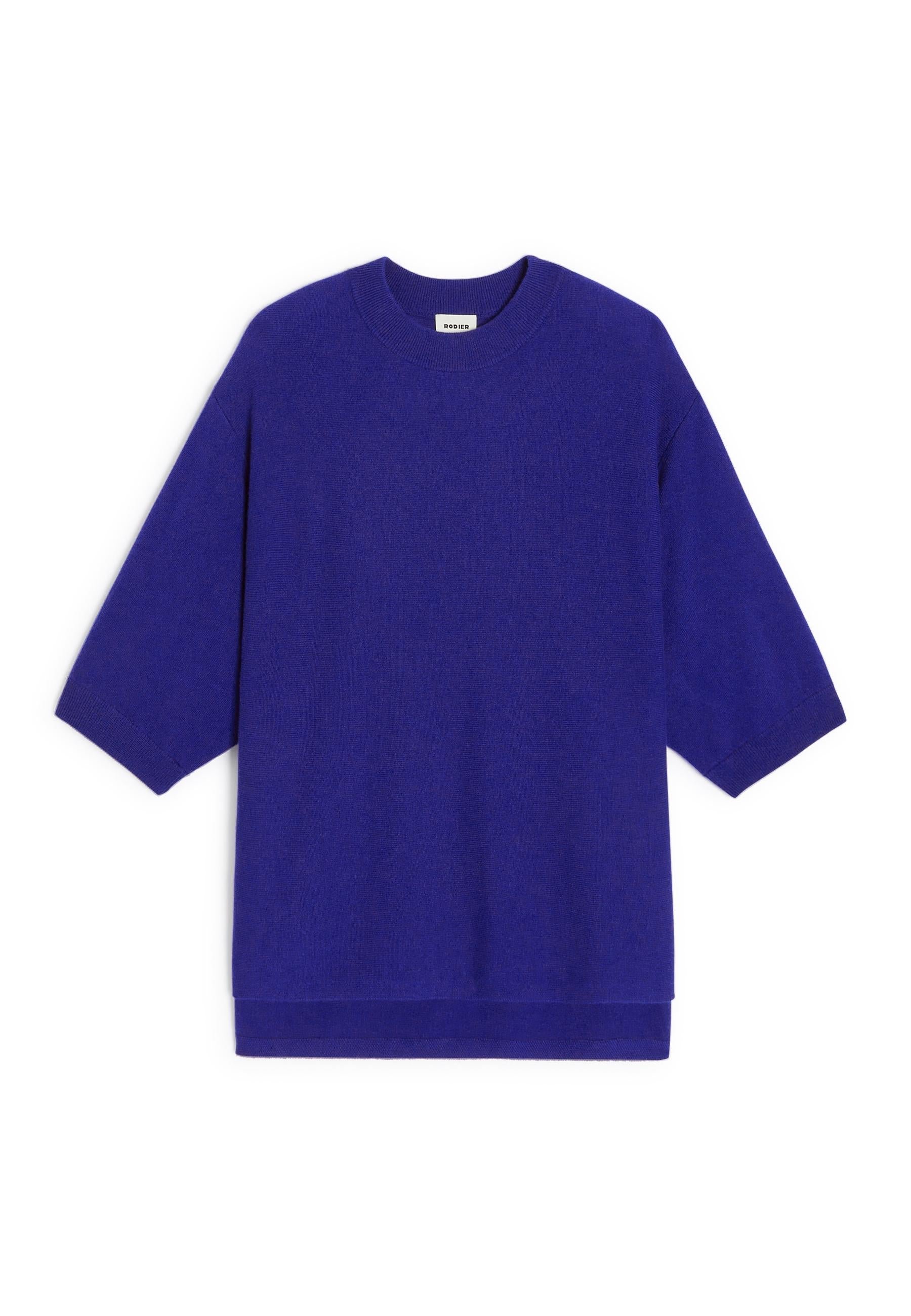 Cashmere 3/4 sleeve poncho RODIER Blue