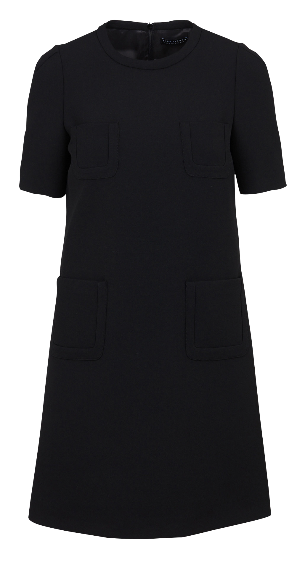 Short round-neck canvas dress TARA JARMON Black