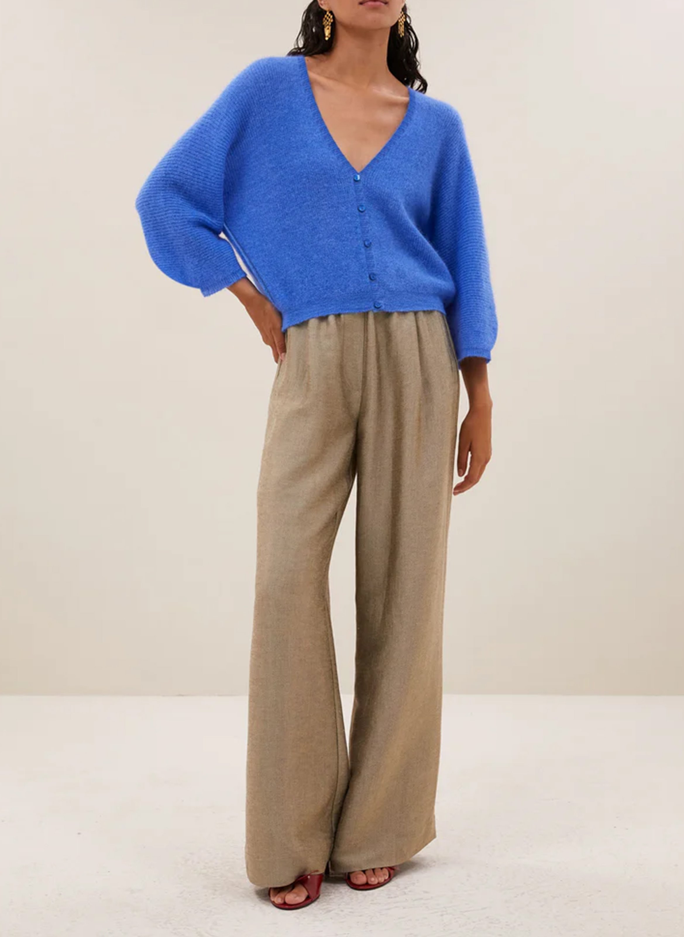 Recht, gebreid vest BY BAR Blauw