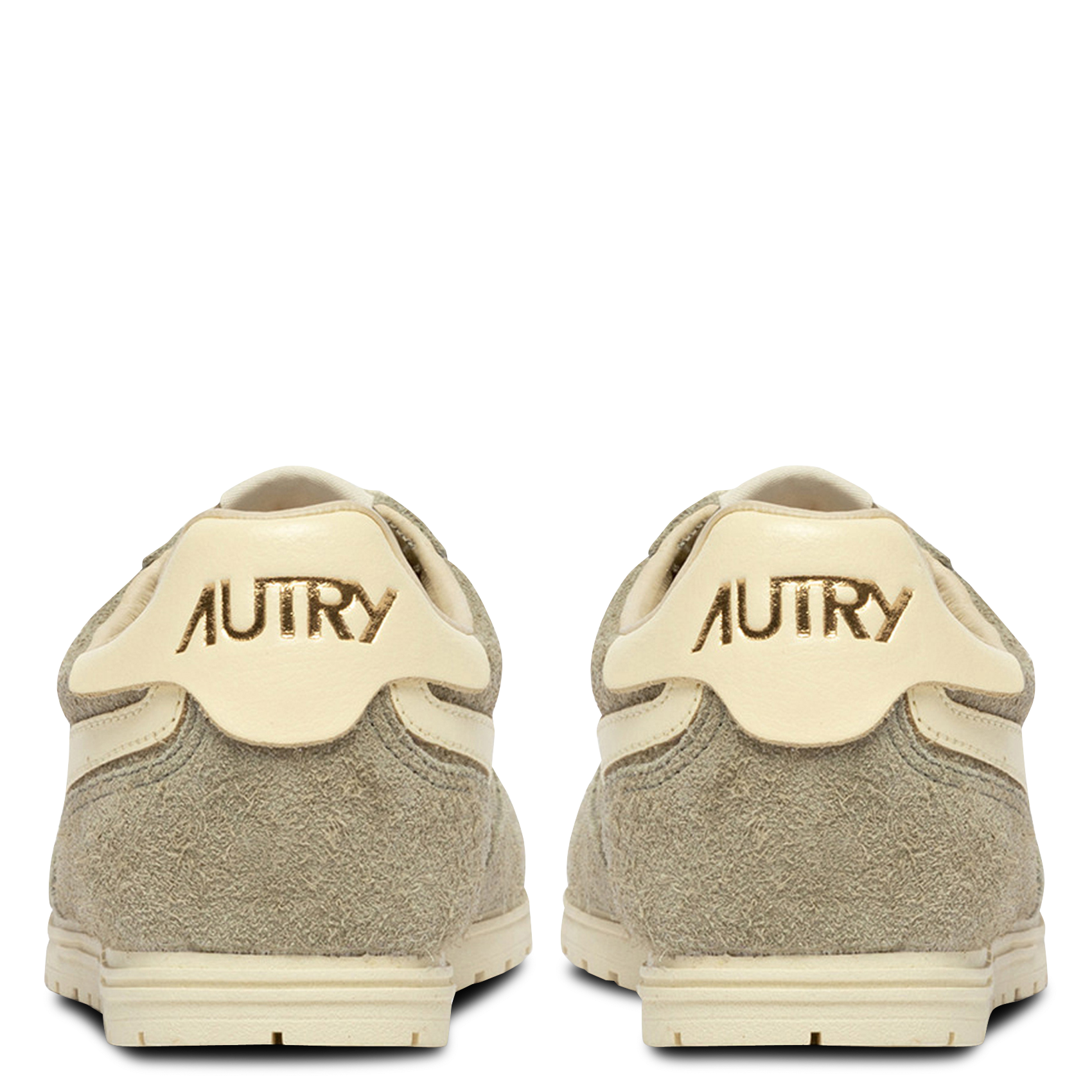 Baskets basses en cuir mélangé AUTRY Kaki
