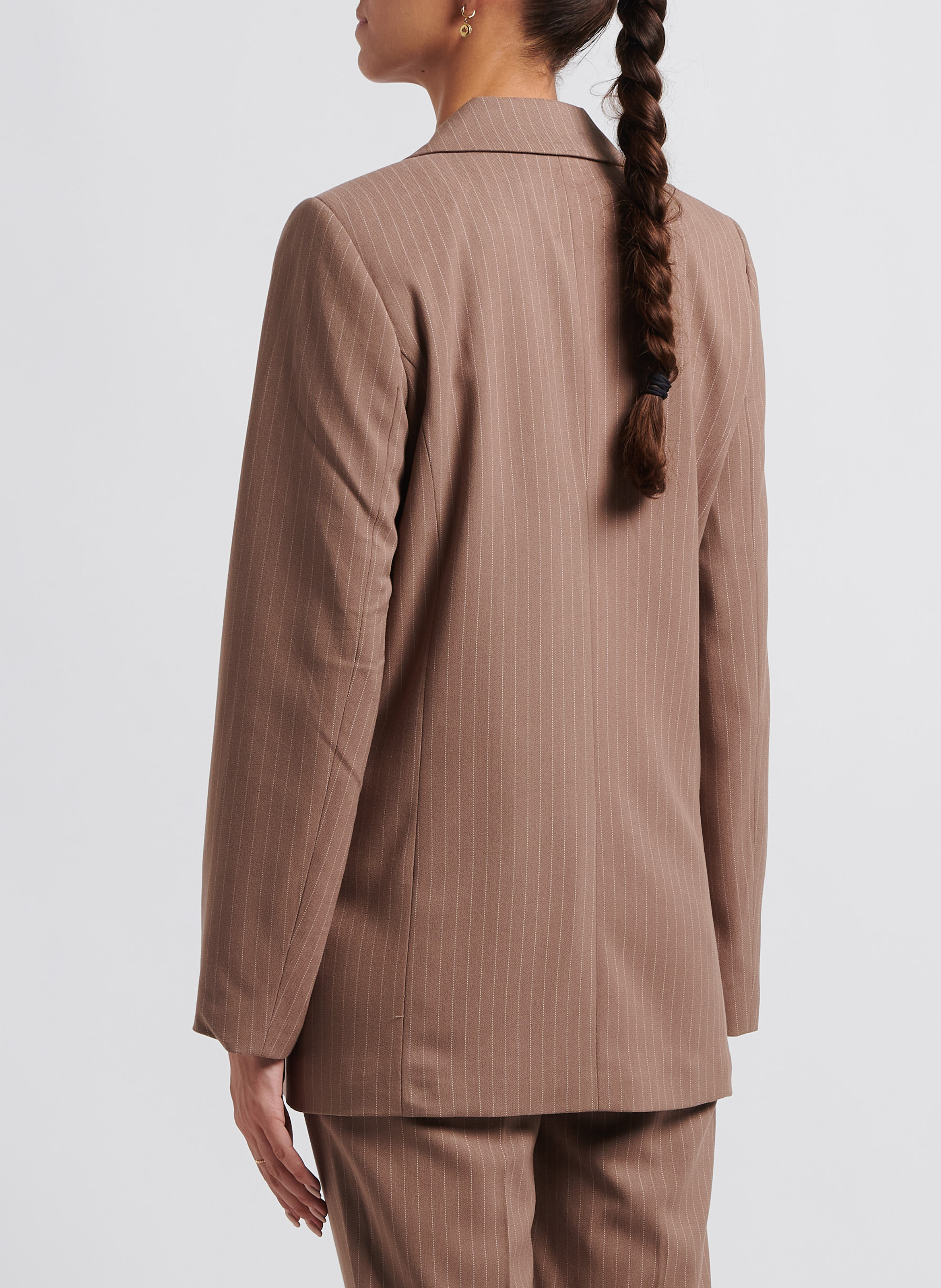 Veste de tailleur rayé droite VILA Marron