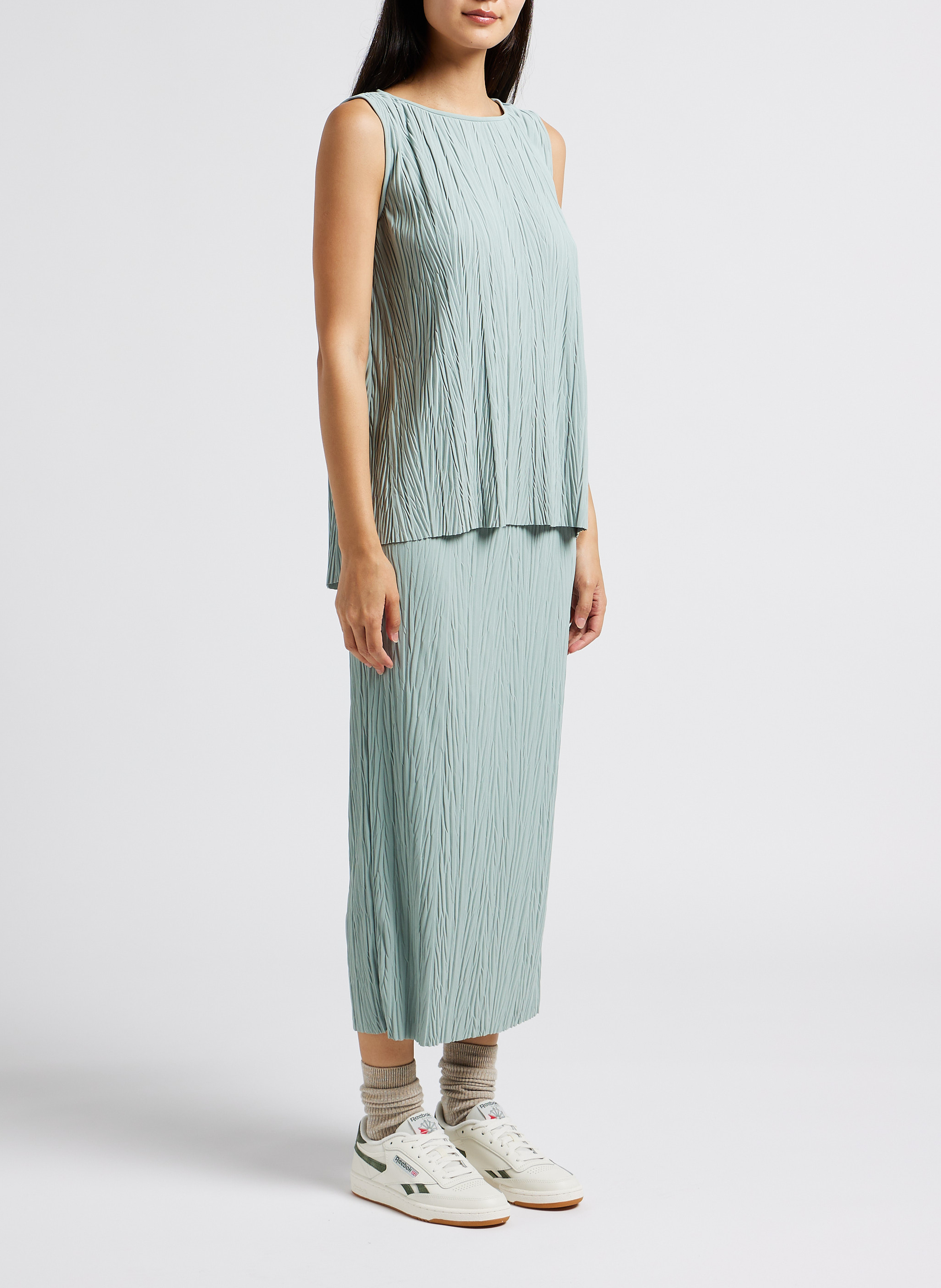 Top ample col rond texturé MAX MARA LEISURE Vert