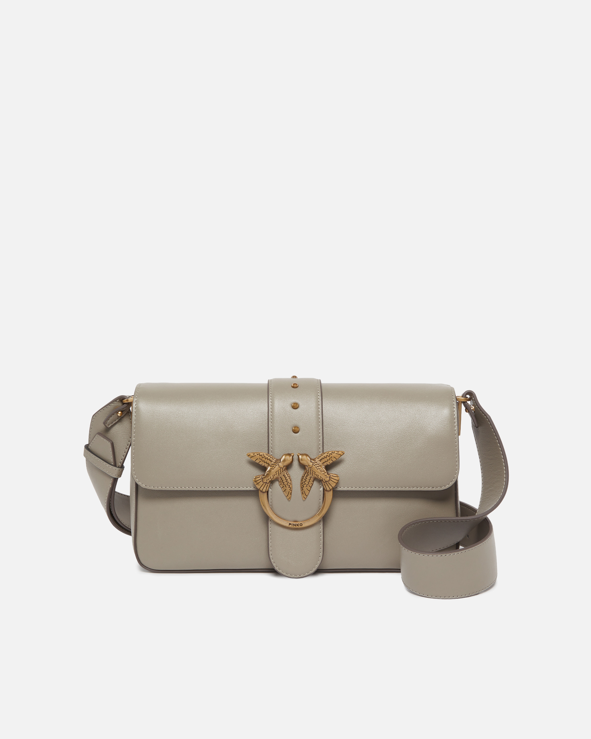 Medium leather love bag with shoulder strap PINKO Brown