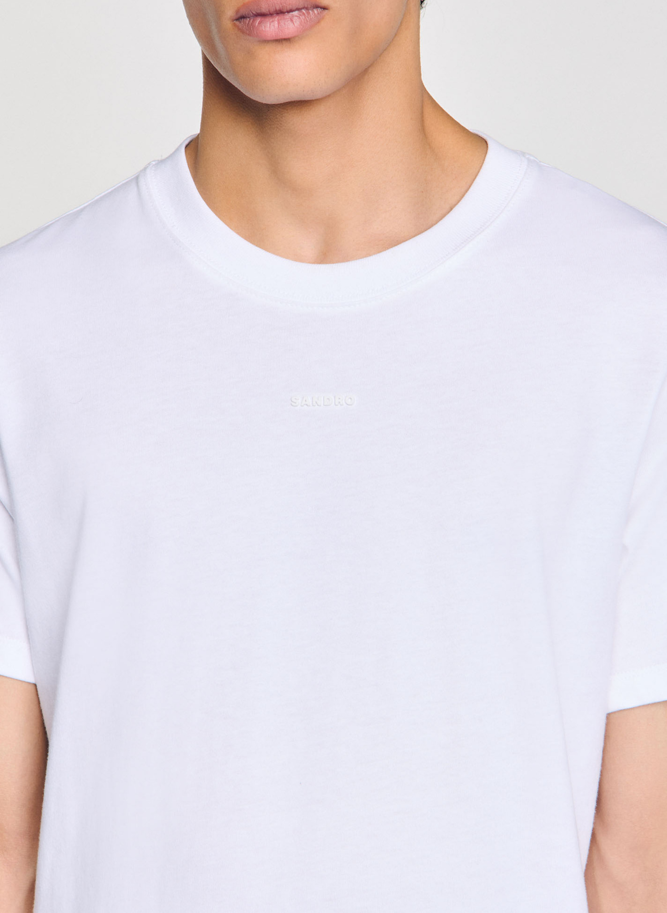 Gerade geschnittenes T-Shirt aus Baumwolle SANDRO Weiss