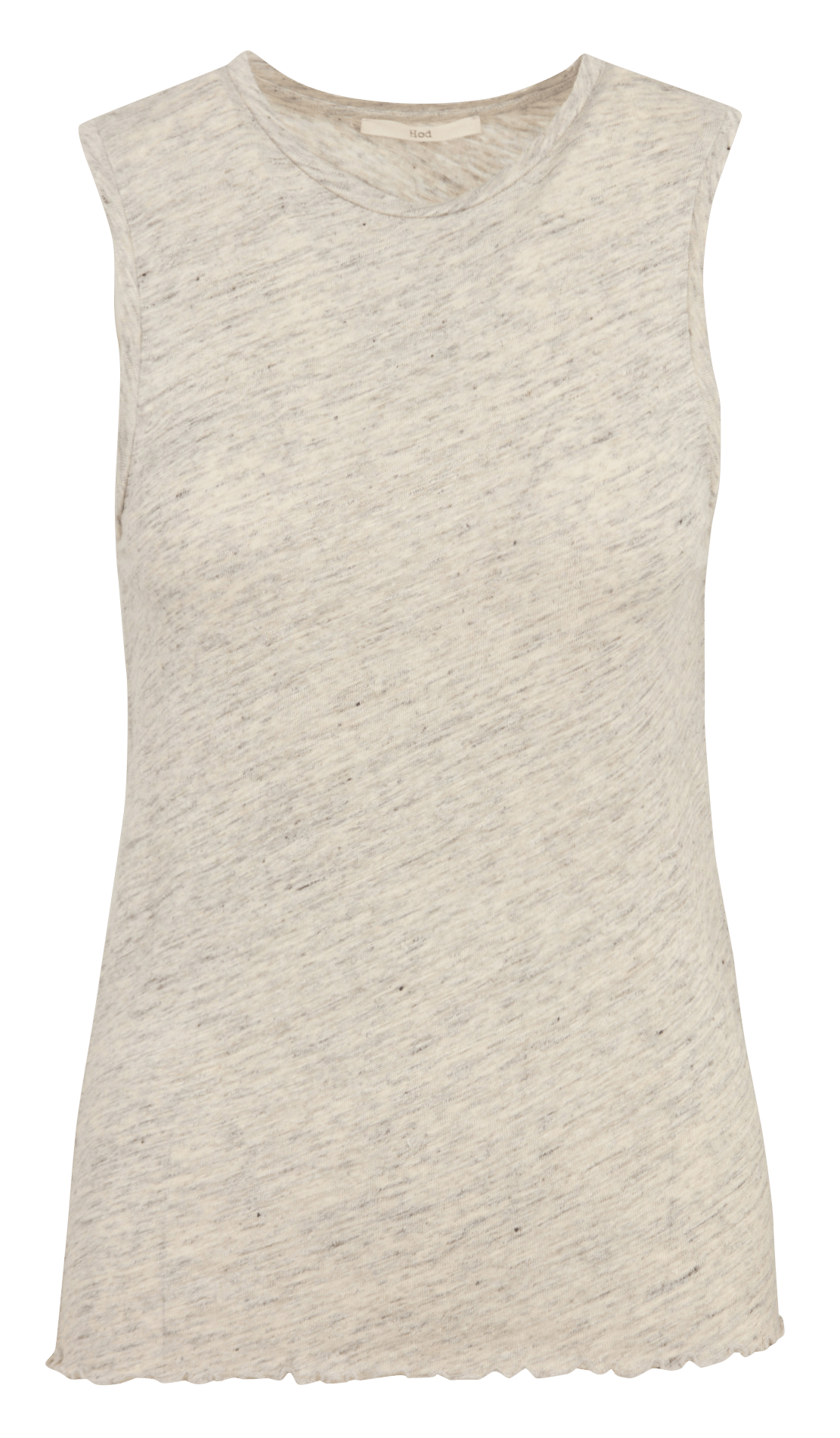 Ärmelloses meliertes Leinen-T-Shirt mit Rundhalsausschnitt HOD PARIS