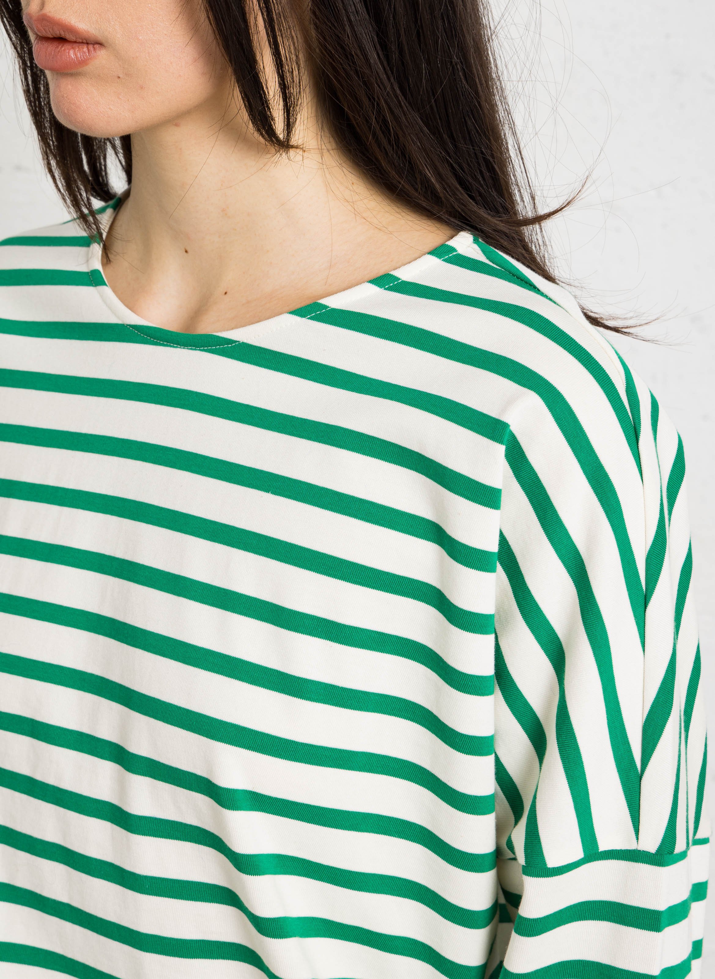 Tee-shirt ample à rayures DES PETITS HAUTS Vert