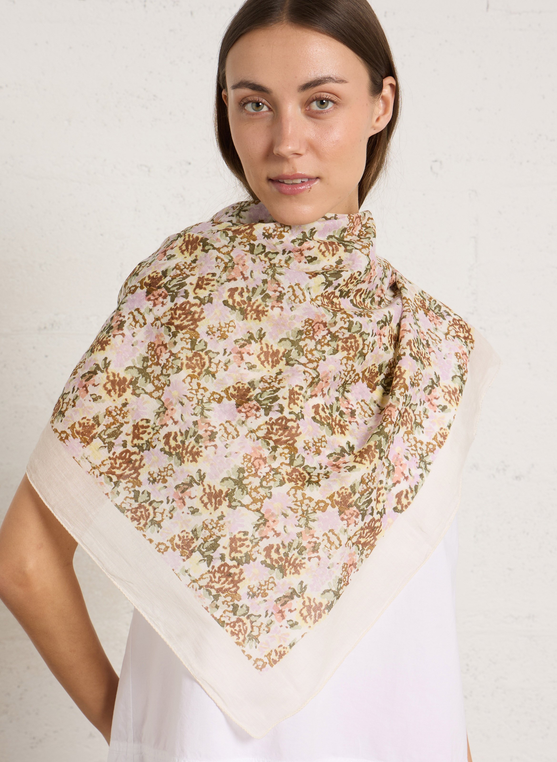 Foulard en coton imprimé  DES PETITS HAUTS Multicolore