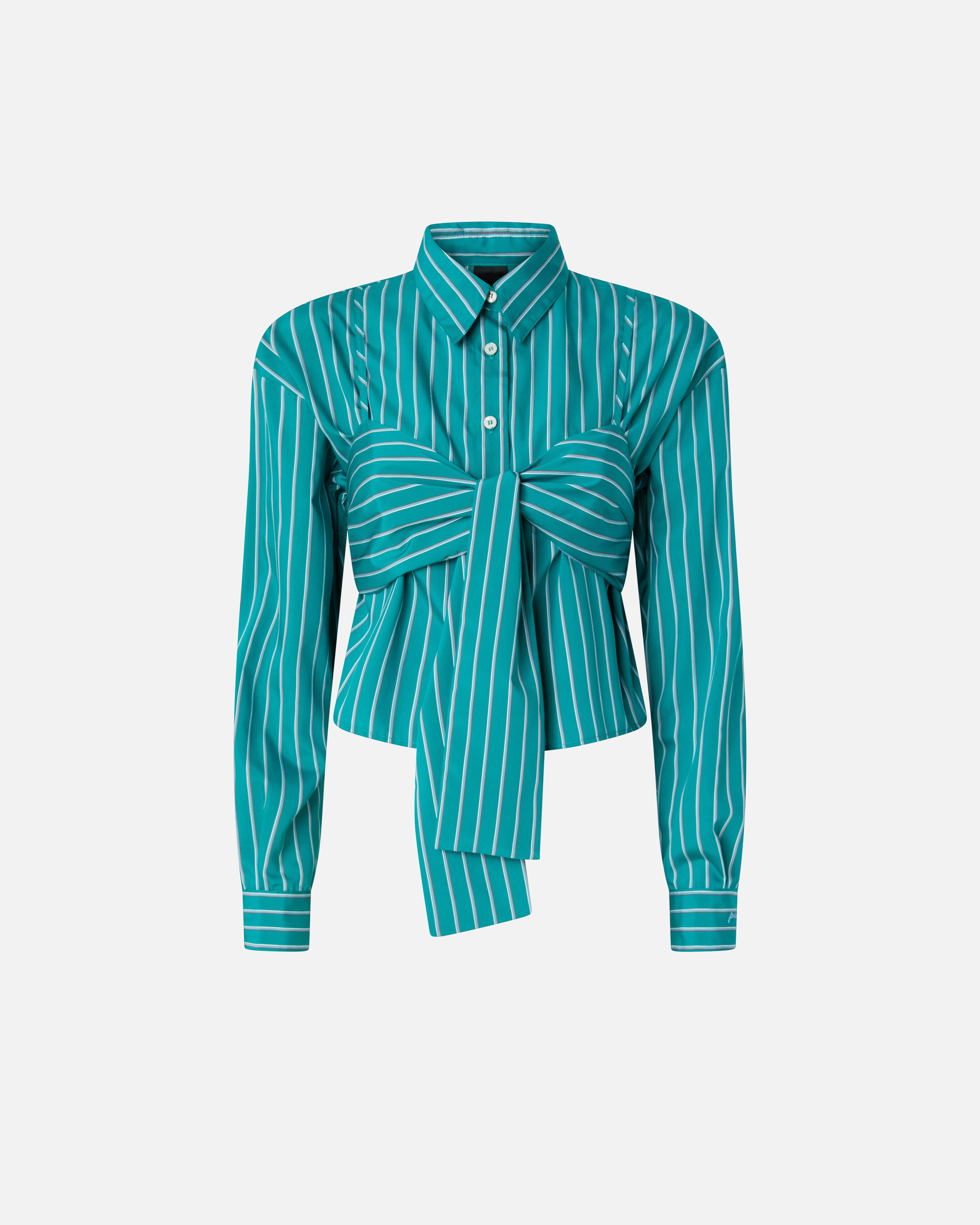 Chemise cropped à rayures et nœud PINKO Violet